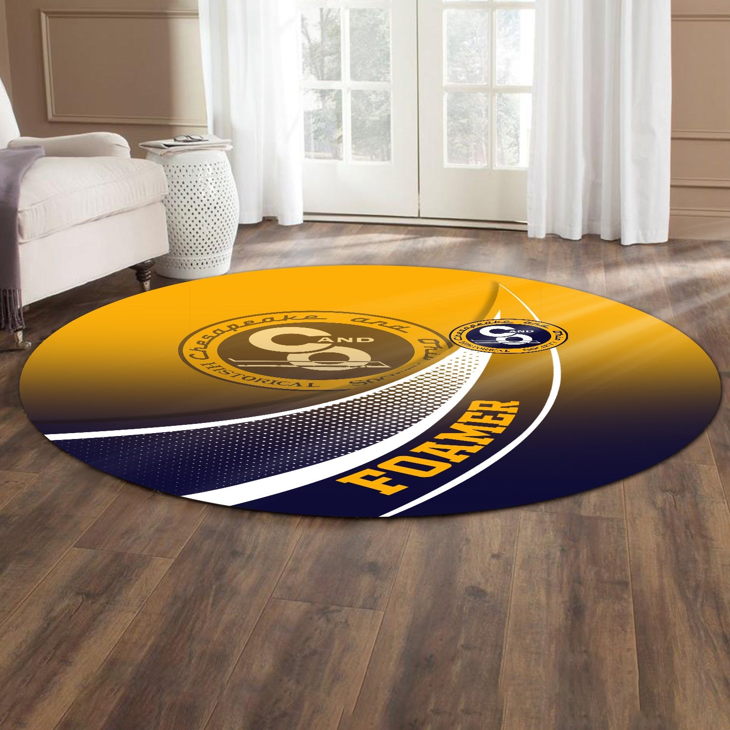 Railspirit Chesapeake and Ohio Railway Round Mat Railway-Themed Style C&O Mat Gift Idea For Trainspotter