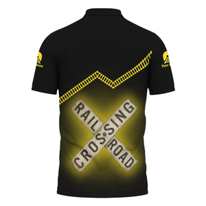 Railspirit Personalized Clinchfield Railroad Polo Shirt Railroad Crossing Printed Train Track Shirt