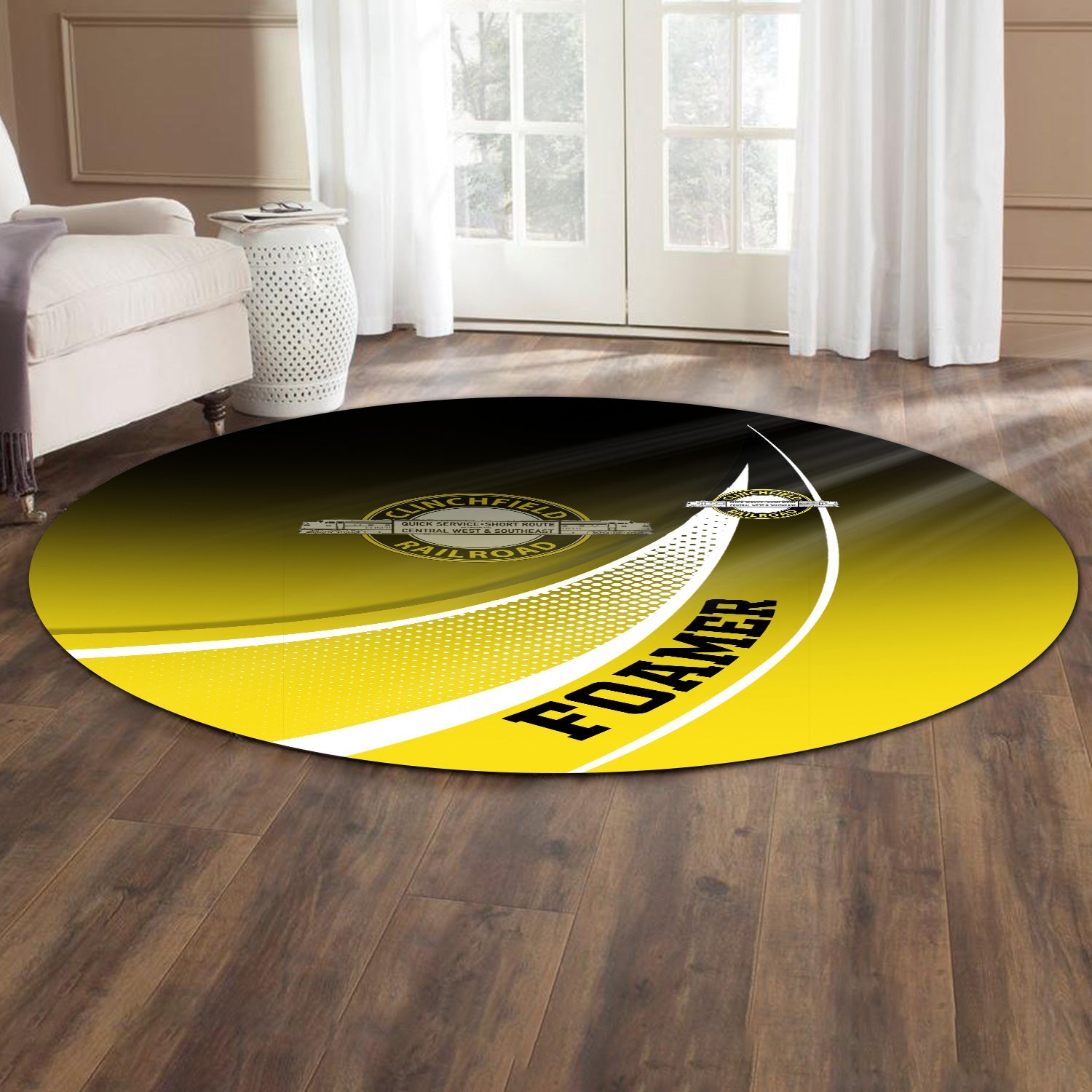 Railspirit Clinchfield Railroad Round Mat Railway-Themed Style Mat Gift Idea For Trainspotter