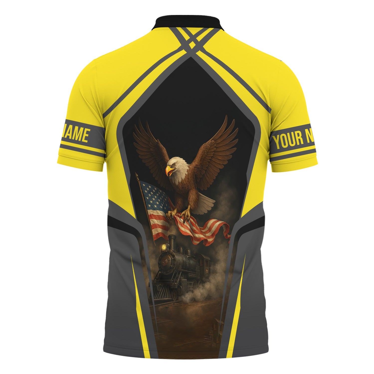 Railspirit Personalized Clinchfield Railroad Polo Shirt American Eagle Vintage Train Shirt