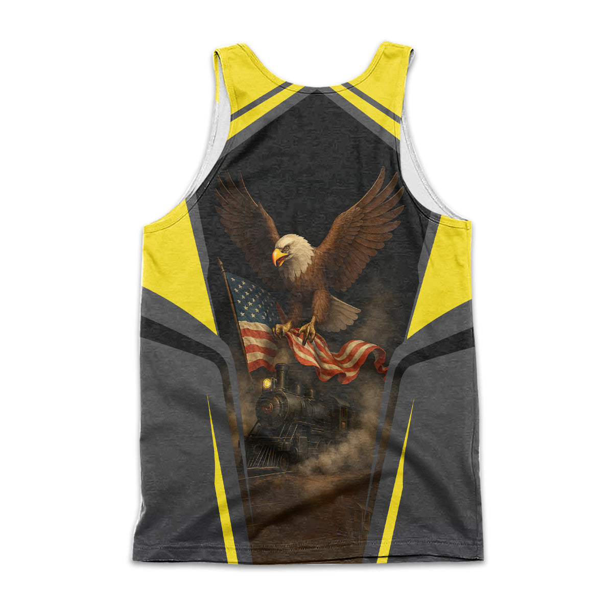 Railspirit Personalized Clinchfield Railroad Men Tank Top American Eagle Vintage Train Shirt