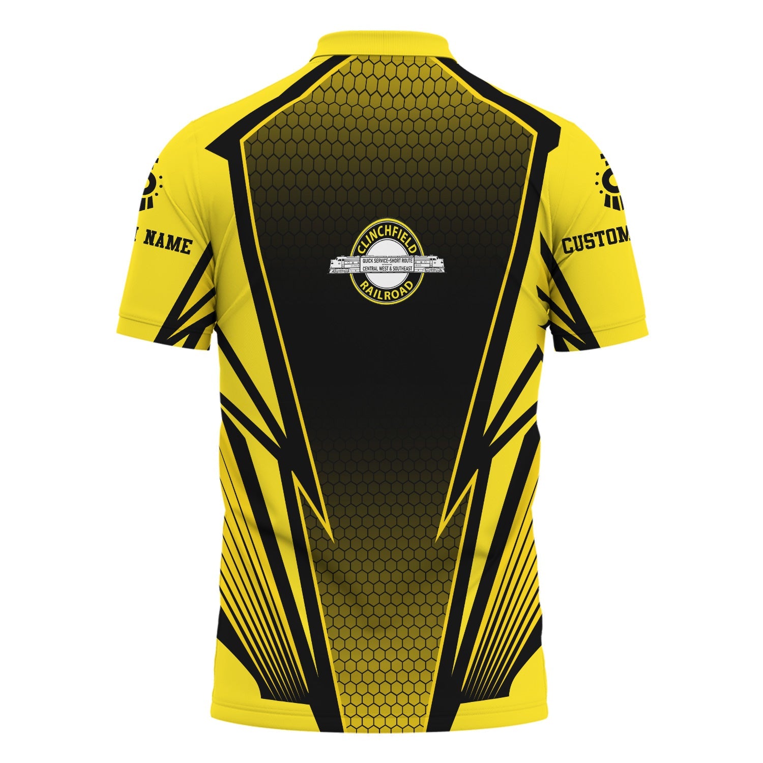 Railspirit Personalized Clinchfield Railroad Polo Shirt Lightning Graphic Style Shirt Gift Idea For Train Lover