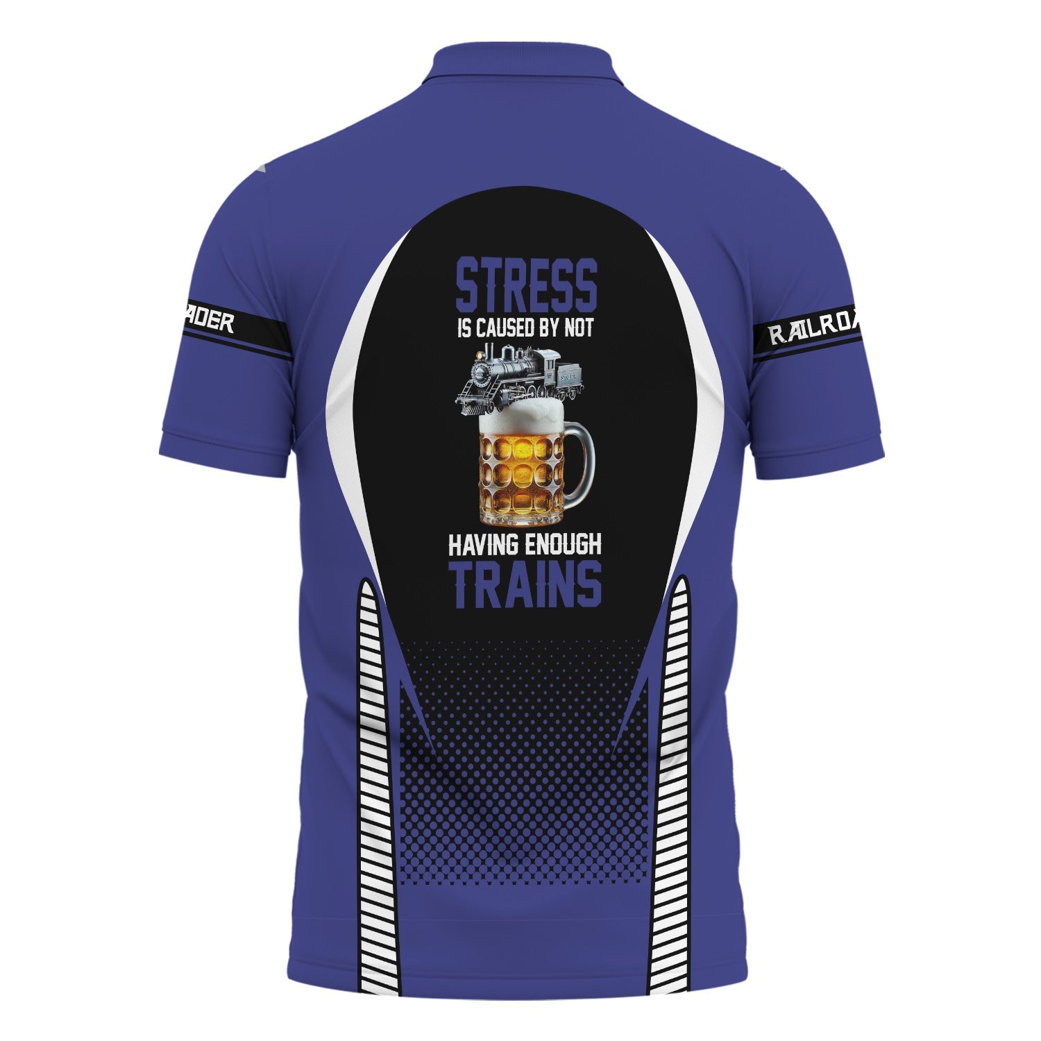 Railspirit Personalized New York, Chicago and St. Louis Railroad Polo Shirt Stress Is Caused By Not Having Enough Trains Nickel Plate Road Shirt All Over Print