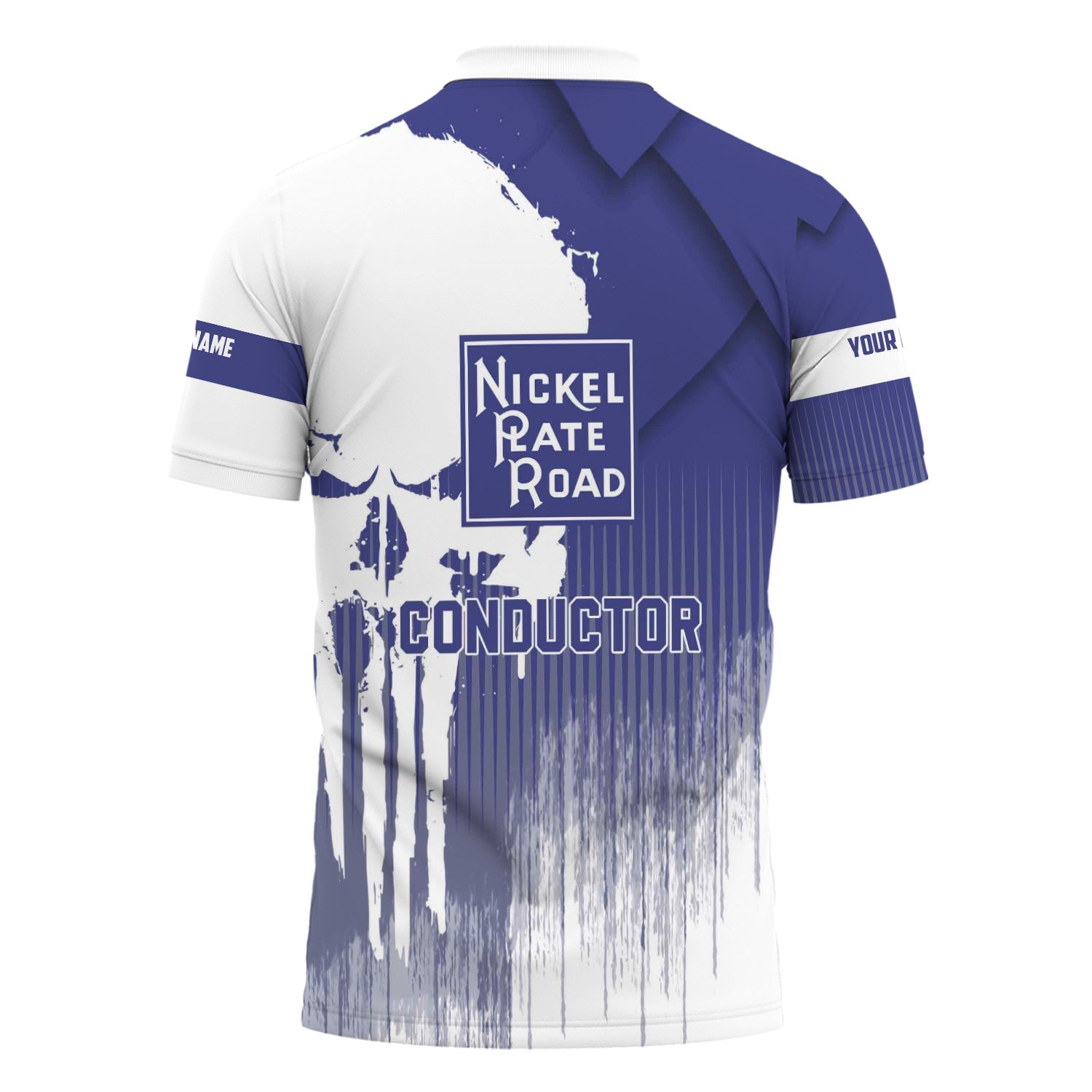 Railspirit Personalized New York, Chicago and St. Louis Railroad Polo Shirt Skull Design with Custom Job Nickel Plate Road Train Shirt