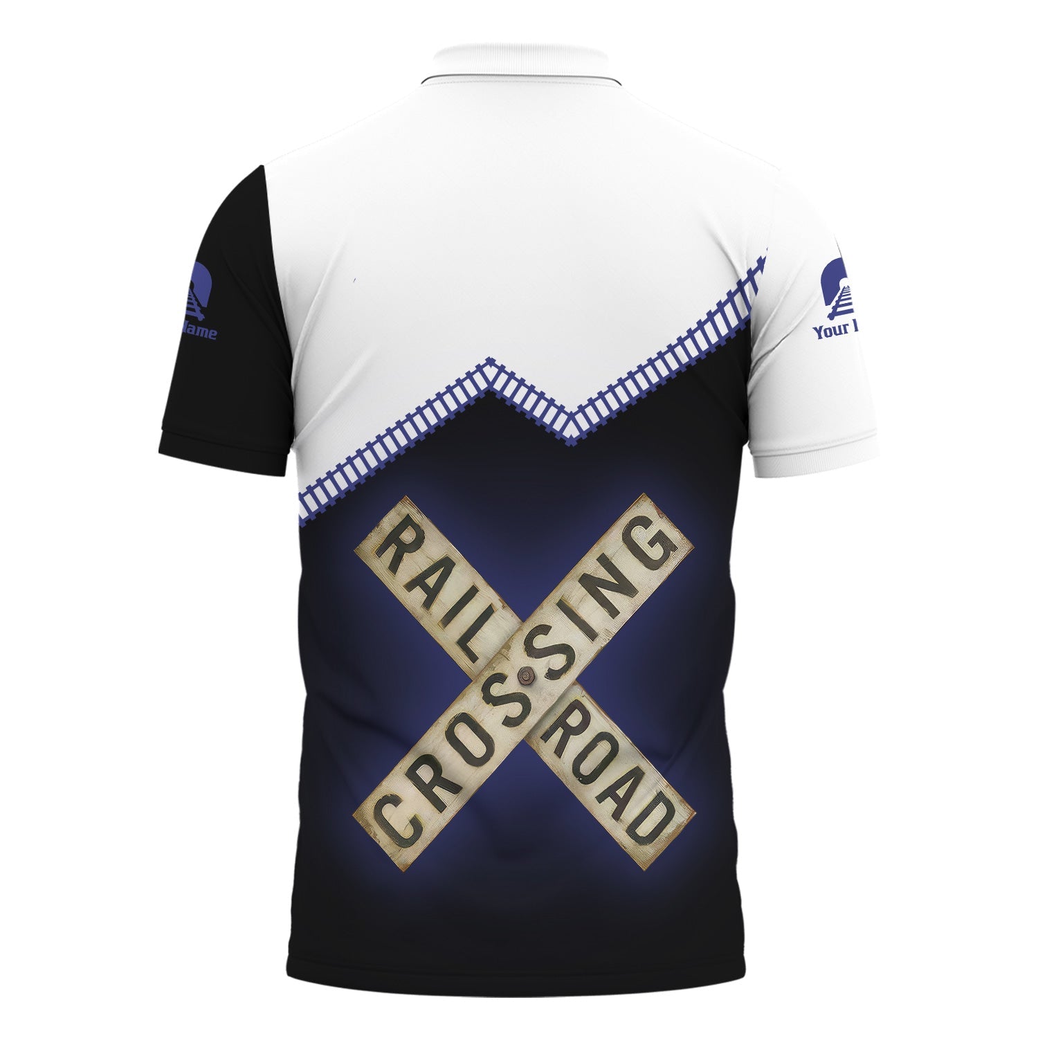 Railspirit Personalized New York, Chicago and St. Louis Railroad Polo Shirt Railroad Crossing Printed Train Track Shirt