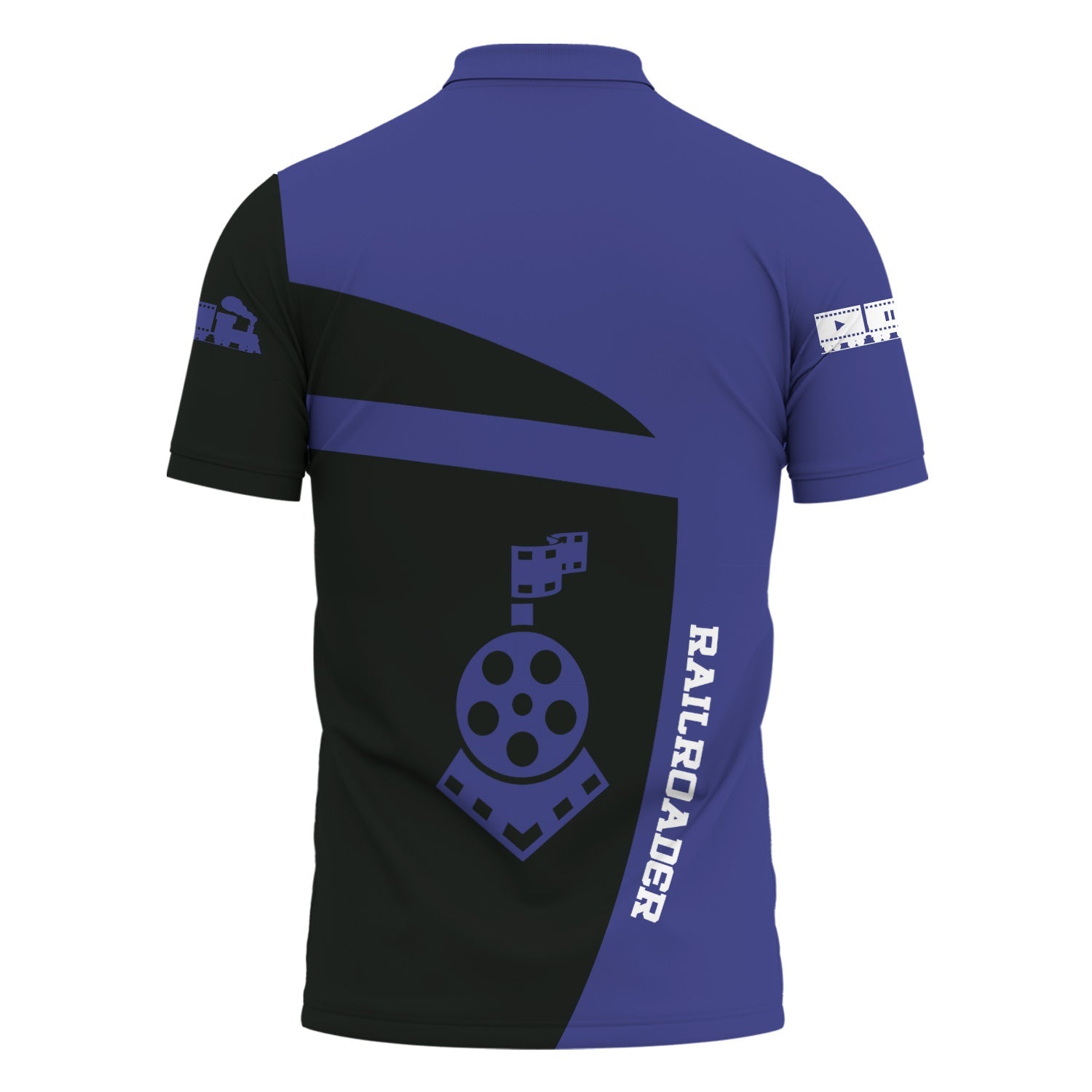 Railspirit Personalized New York, Chicago and St. Louis Railroad Polo Shirt All Aboard Steam Train Movie Projector Style Nickel Plate Road Shirt