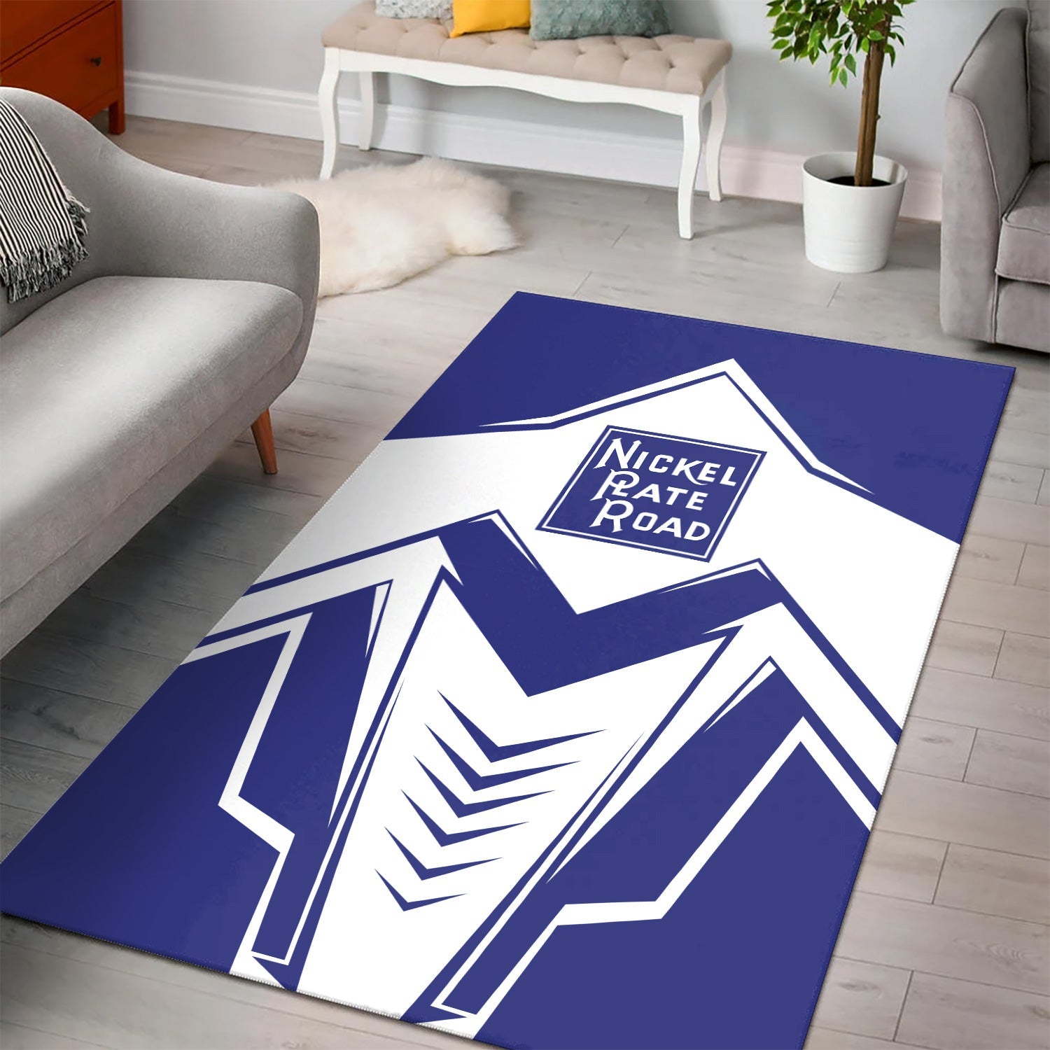 Railspirit New York, Chicago and St. Louis Railroad Area Rug Railway Trainspotter Style Nickel Plate Road Rug Gift Idea For Foamers