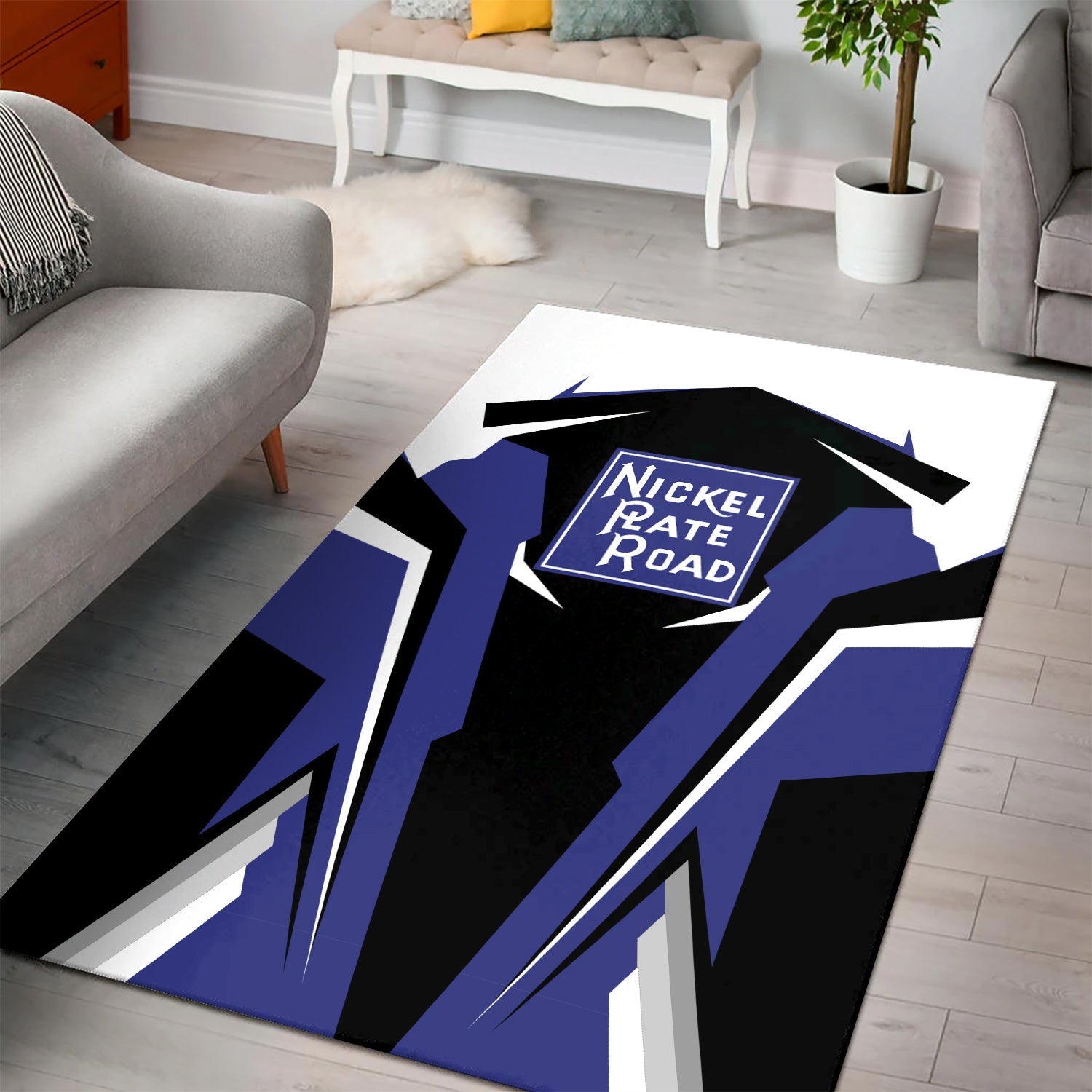Railspirit Personalized New York, Chicago and St. Louis Railroad Area Rug Nickel Plate Road Strong Line Style Train Area Rug Gift Idea For Train Lover