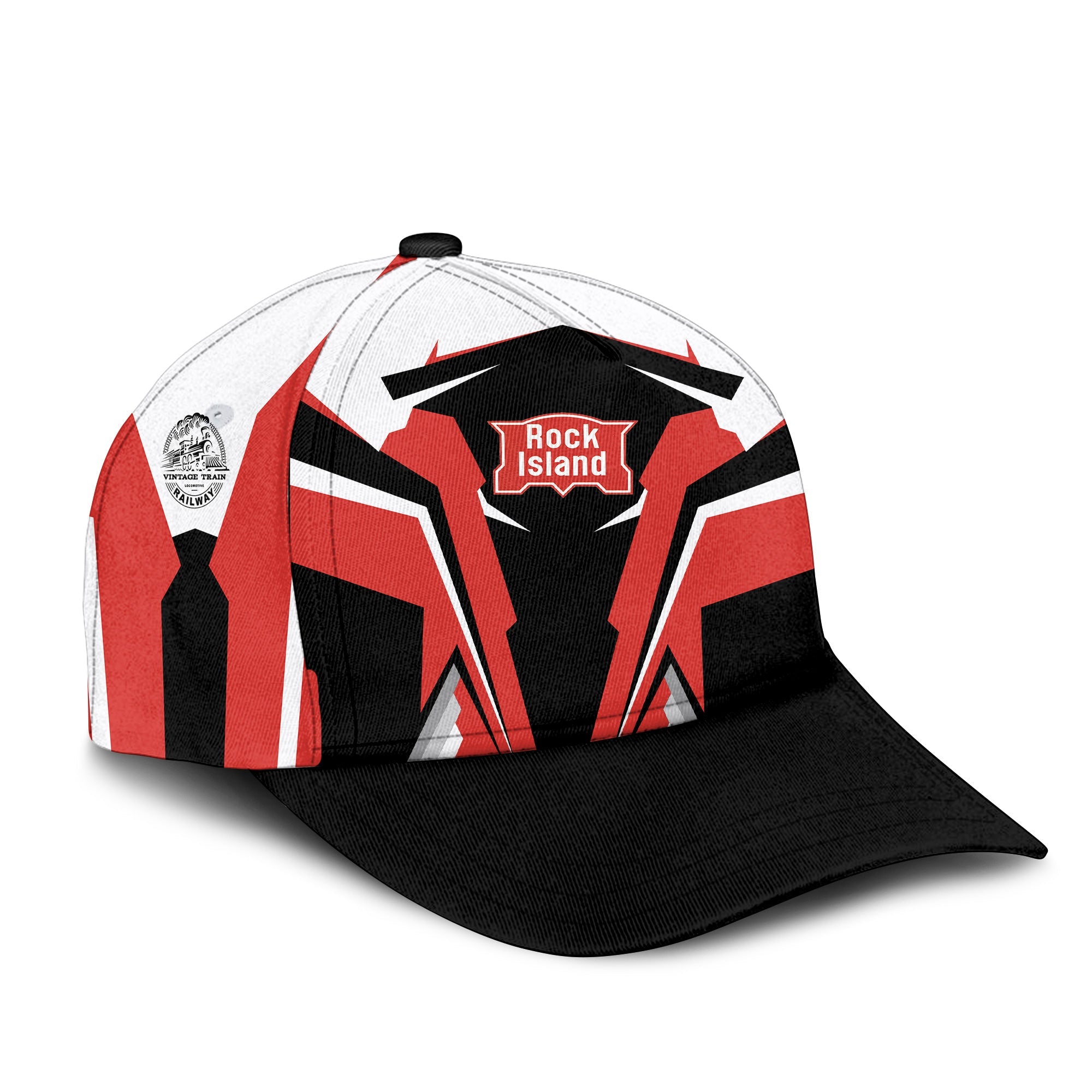 Railspirit Chicago, Rock Island and Pacific Railroad Classic Cap Strong Line Style Rock Island Railroad Cap All Over Print