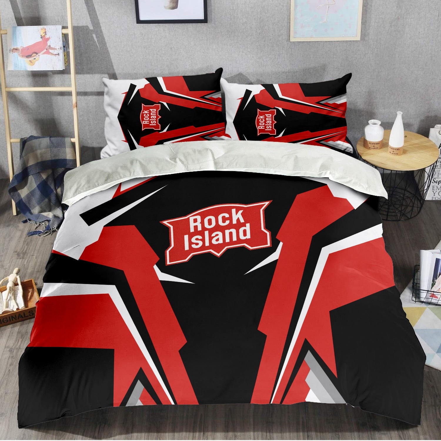 Railspirit Chicago, Rock Island and Pacific Railroad Bedding Set Strong Line Style Rock Island Railroad Bedding Set All Over Print