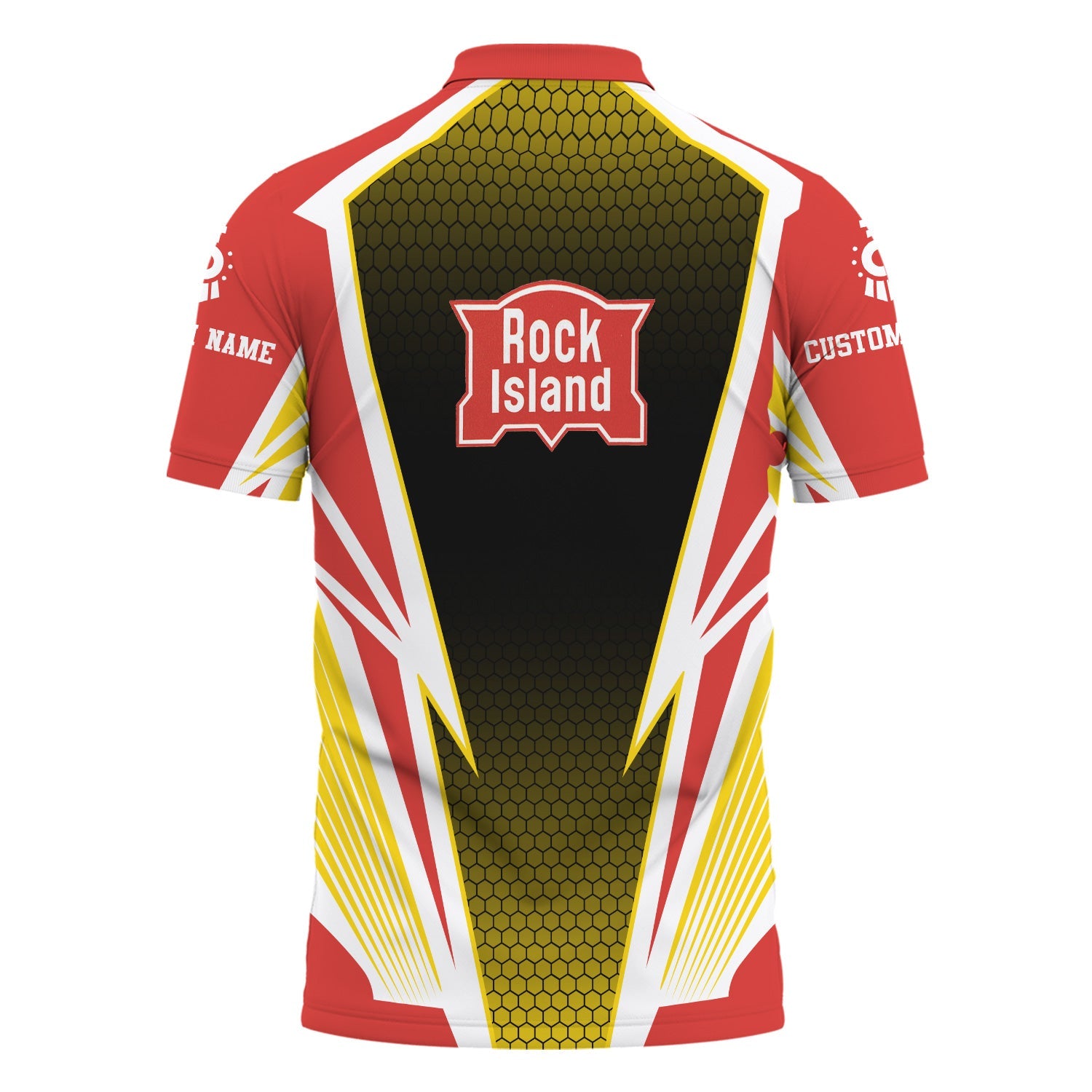 Railspirit Personalized Chicago, Rock Island and Pacific Railroad Polo Shirt Lightning Graphic Style Rock Island Railroad Shirt Gift Idea For Train Lover