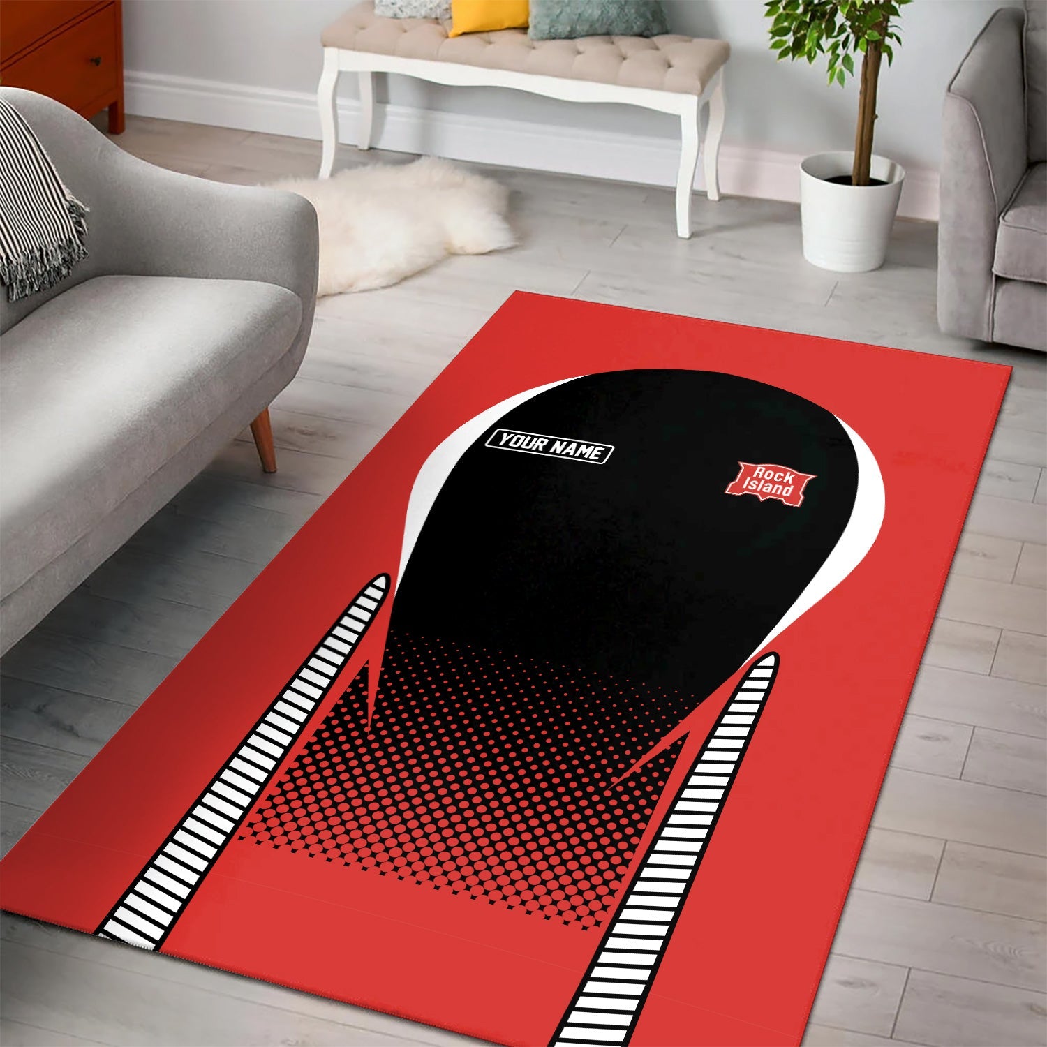 Railspirit Personalized Chicago, Rock Island and Pacific Railroad Area Rug Rock Island Railroad All Over Printed Rug