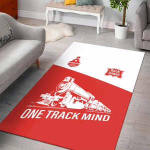 Railspirit Personalized Chicago, Rock Island and Pacific Railroad Area Rug One Track Mind Rock Island Railroad Train Rug Gift Idea For Train Lover