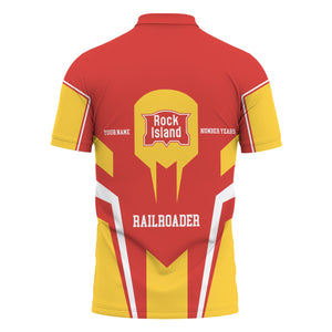 Railspirit Personalized Chicago, Rock Island and Pacific Railroad Polo Shirt Custom Year Railroader Rock Island Railroad Shirt Gift For Train Lover