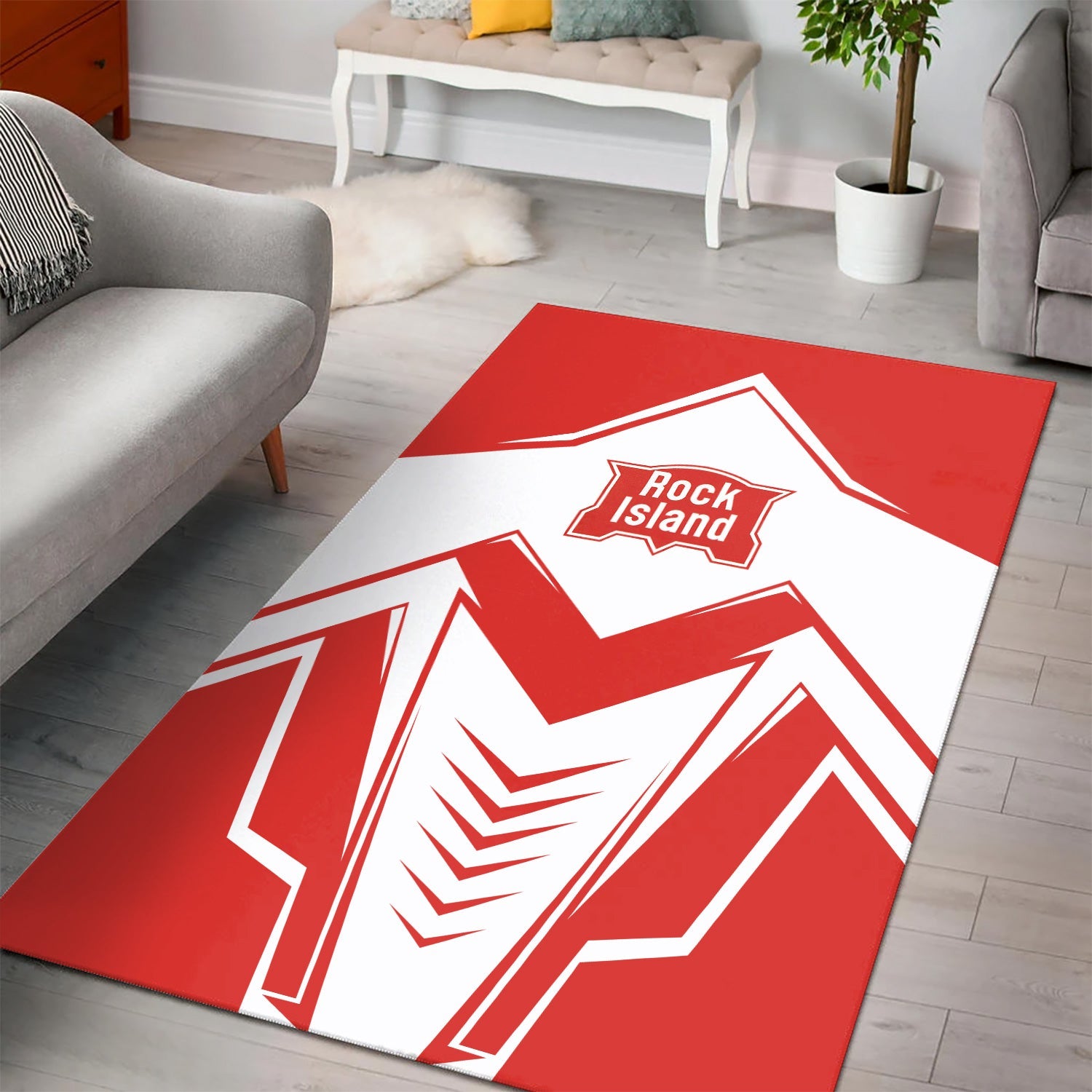 Railspirit Chicago, Rock Island and Pacific Railroad Area Rug Railway Trainspotter Style Rock Island Railroad Rug Gift Idea For Foamers