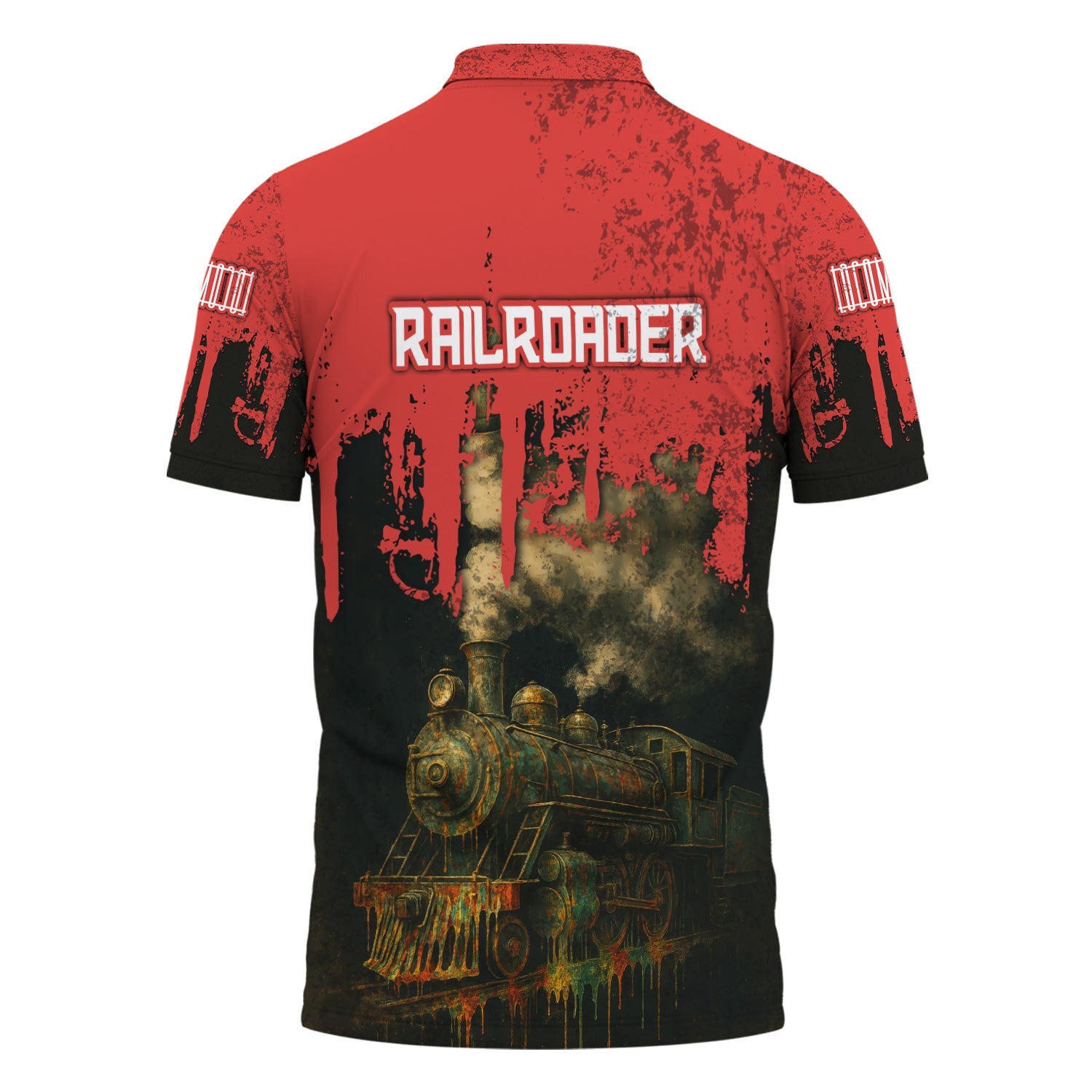 Railspirit Personalized Chicago, Rock Island and Pacific Railroad Polo Shirt Vintage Train Art Style Rock Island Railroad Shirt For Locomotive Fans