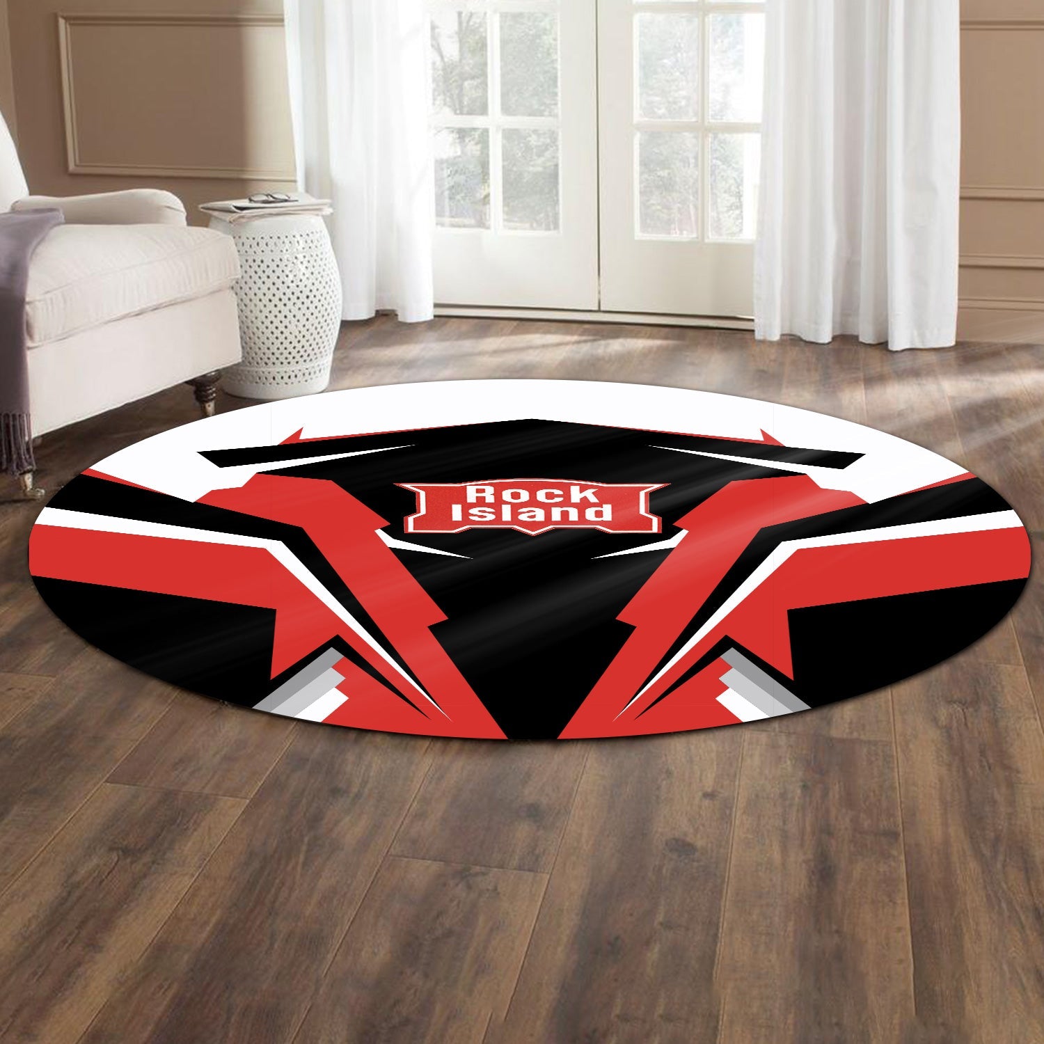Railspirit Chicago, Rock Island and Pacific Railroad Round Mat Strong Line Style Rock Island Railroad Mat All Over Print