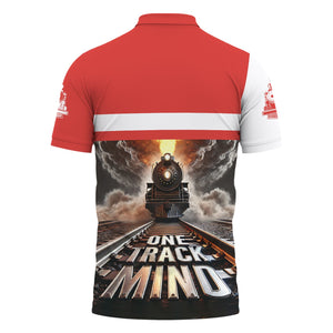 Railspirit Personalized Chicago, Rock Island and Pacific Railroad Polo Shirt One Track Mind Rock Island Railroad Train Printed Shirt