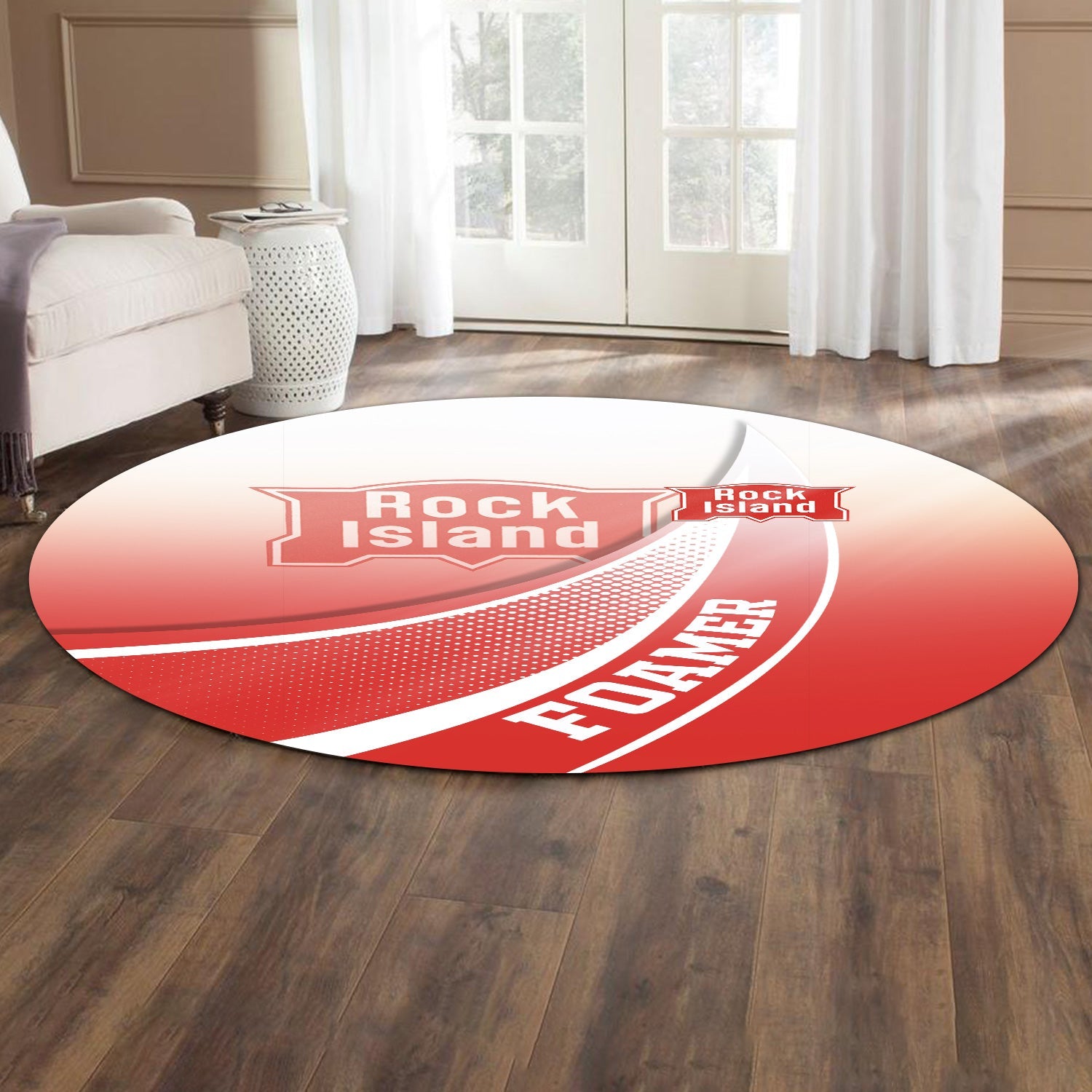 Railspirit Chicago, Rock Island and Pacific Railroad Round Mat Railway-Themed Style Rock Island Railroad Mat Gift Idea For Trainspotter