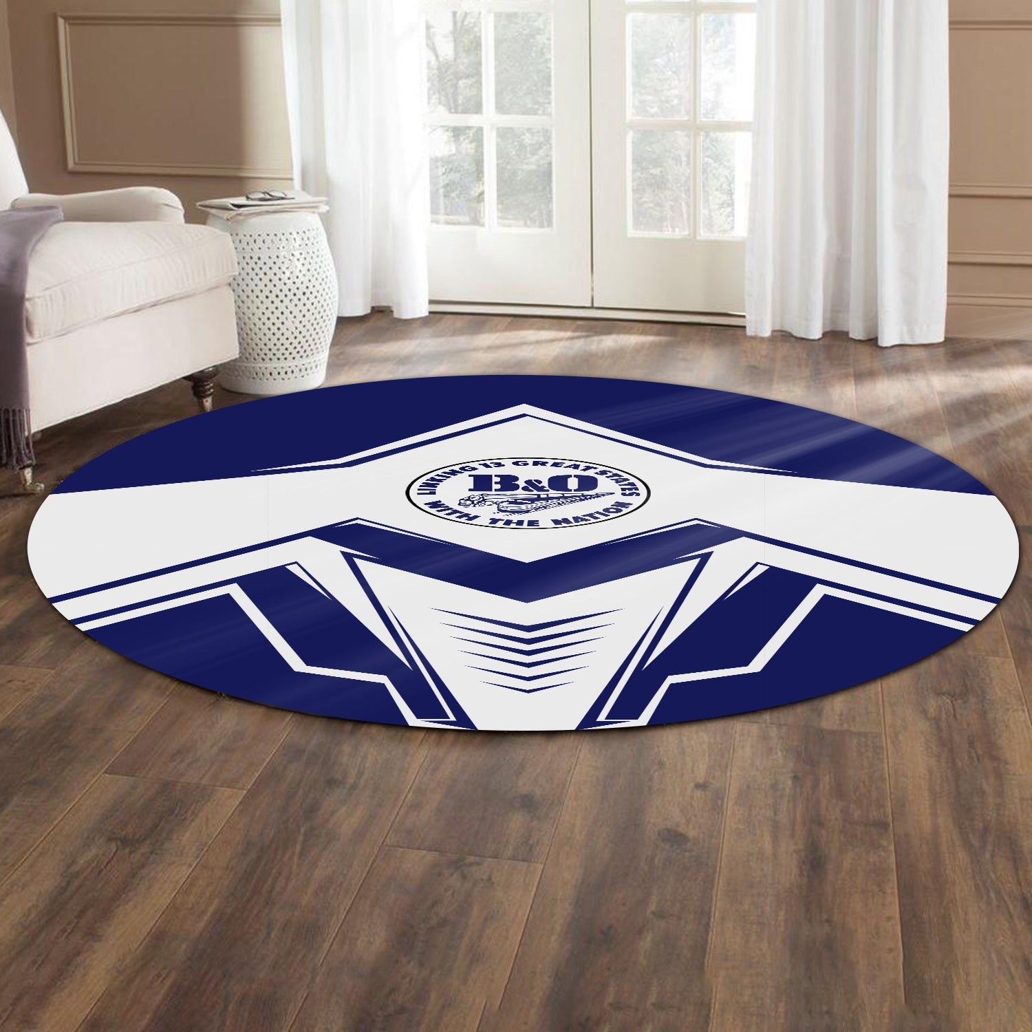 Railspirit B&O Great States Railroad Round Mat Railway Trainspotter Style Mat Gift Idea For Foamers