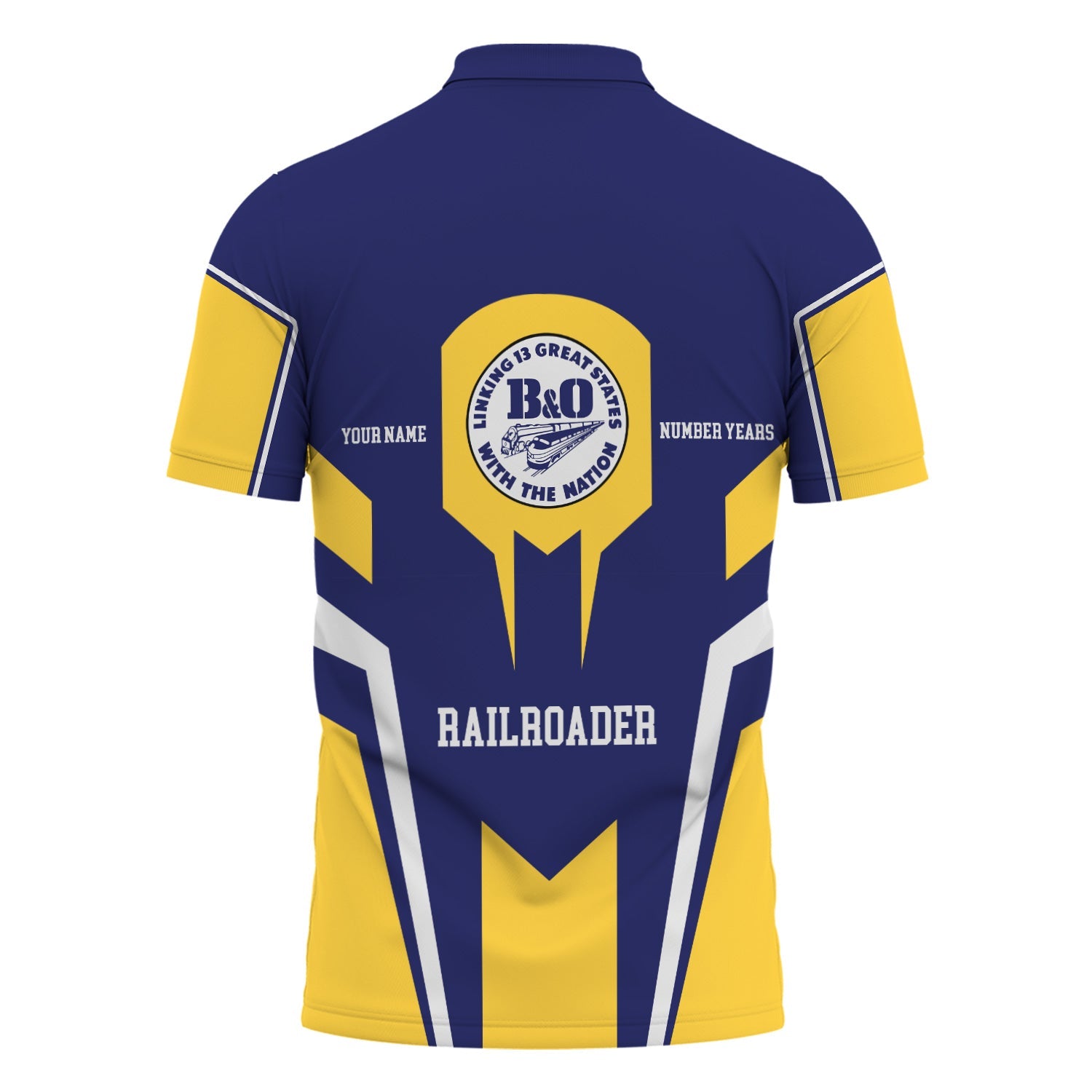 Railspirit Personalized B&O Great States Railroad Polo Shirt Custom Year Railroader Shirt Gift Idea For Train Lover