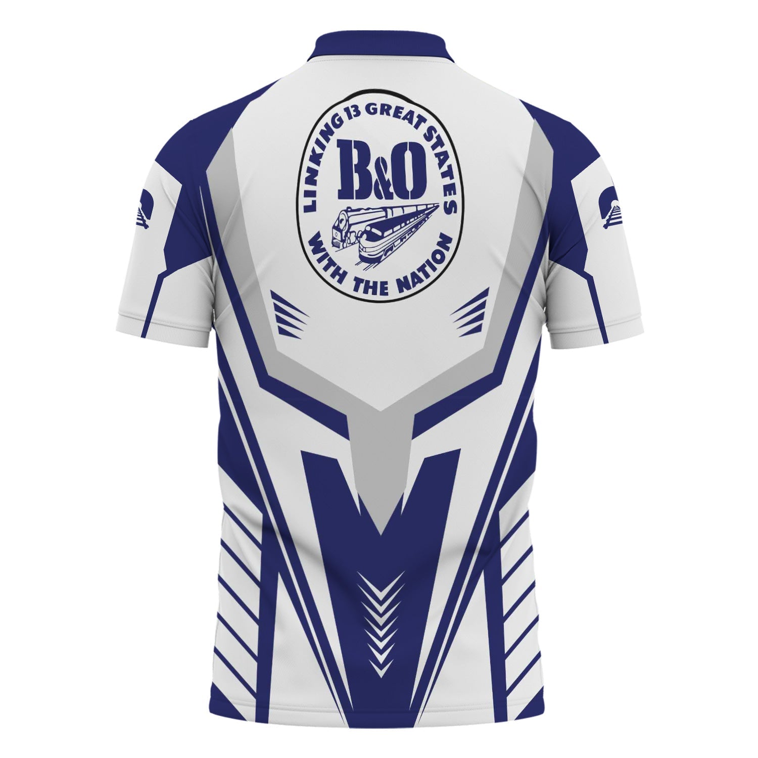 Railspirit Personalized B&O Great States Railroad Polo Shirt Workwear-Inspired with Custom Position Train Shirt