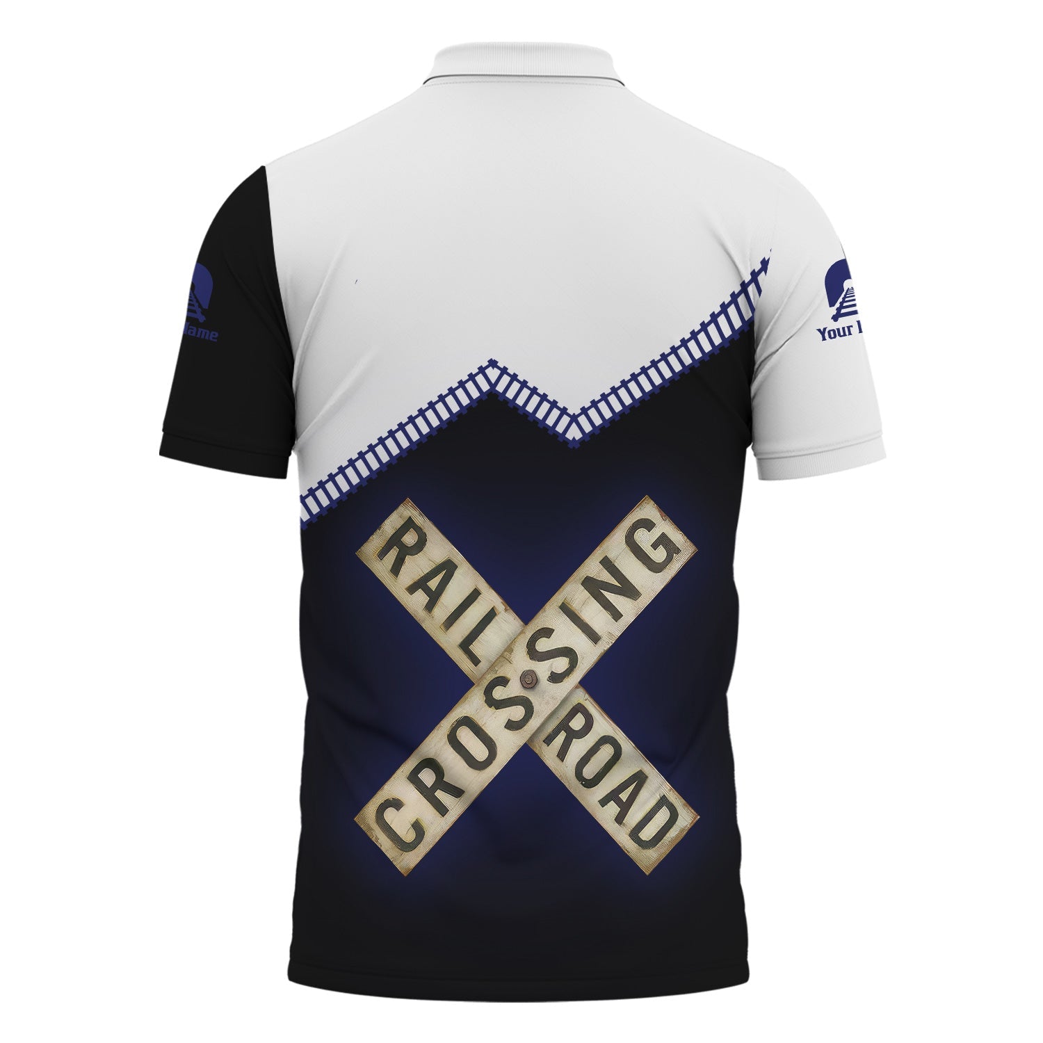 Railspirit Personalized B&O Great States Railroad Polo Shirt Railroad Crossing Printed Train Track Shirt