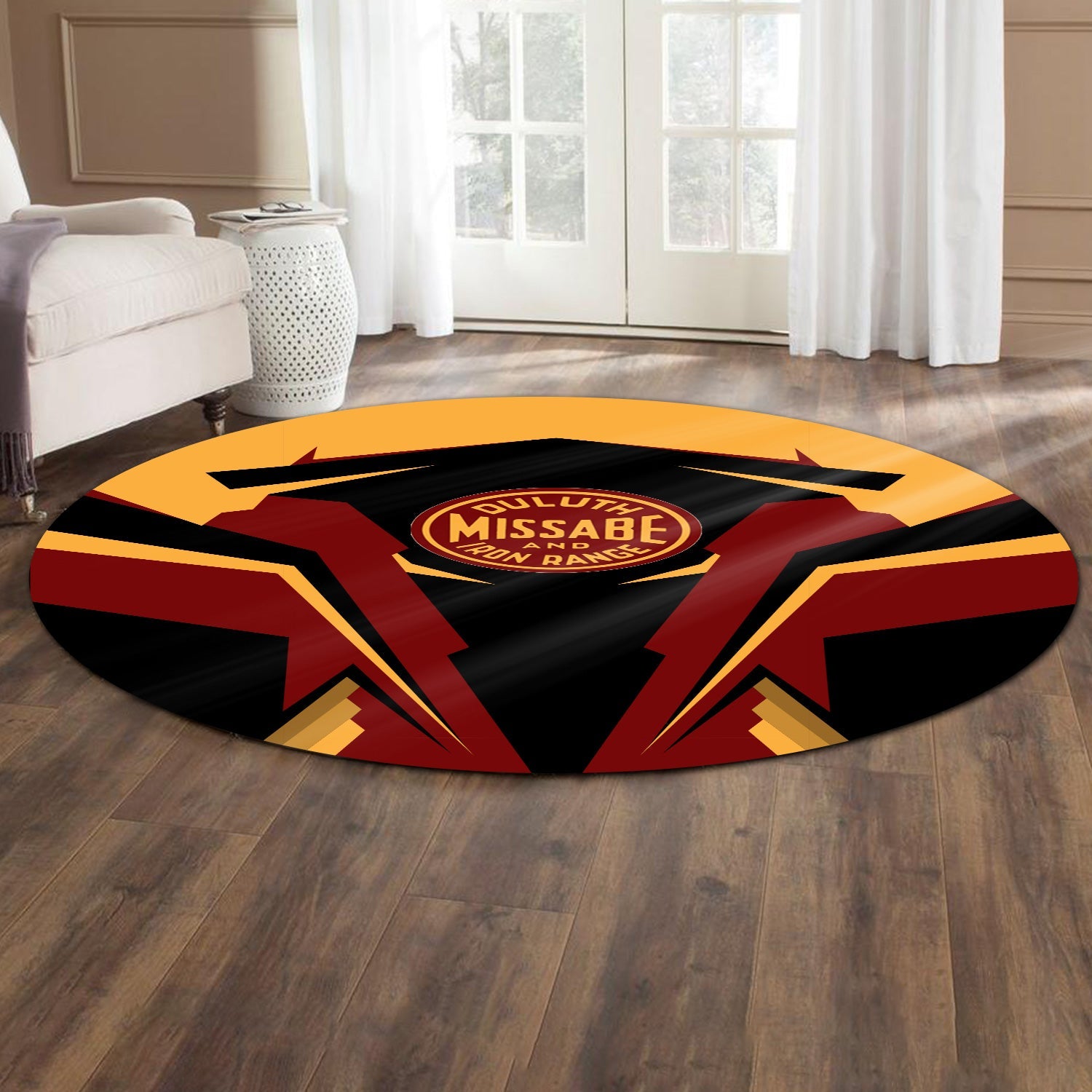 Railspirit Duluth, Missabe, & Iron Range Railroad Round Mat Strong Line Style Rug All Over Print