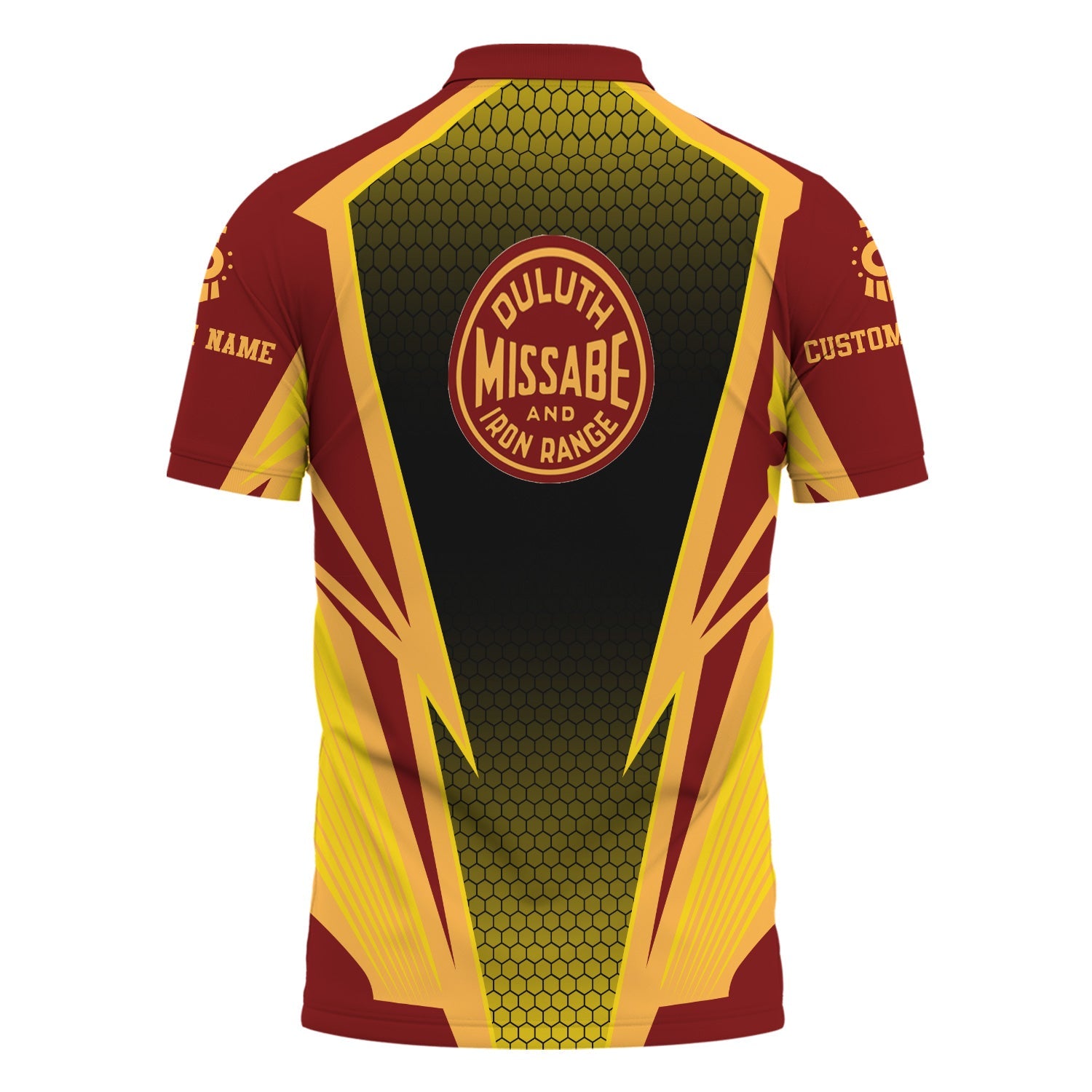 Railspirit Personalized Duluth, Missabe, & Iron Range Railroad Polo Shirt Lightning Graphic Style Shirt Gift Idea For Train Lover