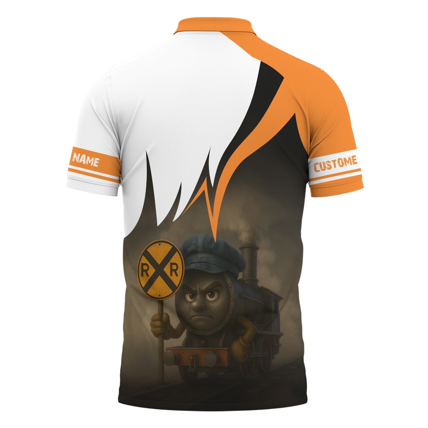 Railspirit Personalized BNSF Railway Polo Shirt Angry Train Polo Shirt Gift Idea For Train Lover