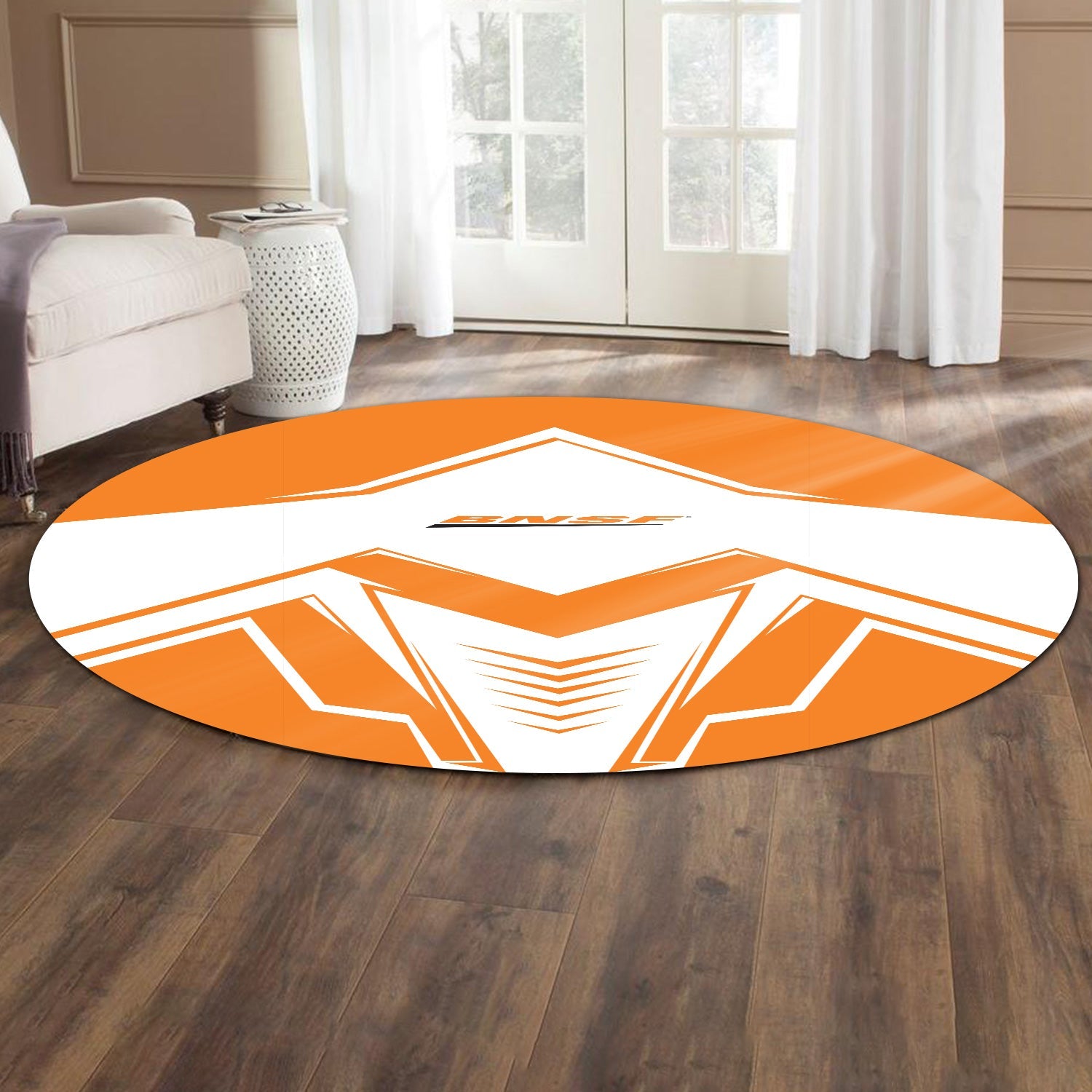 Railspirit BNSF Railway Round Mat Railway Trainspotter Style Mat Gift Idea For Foamers