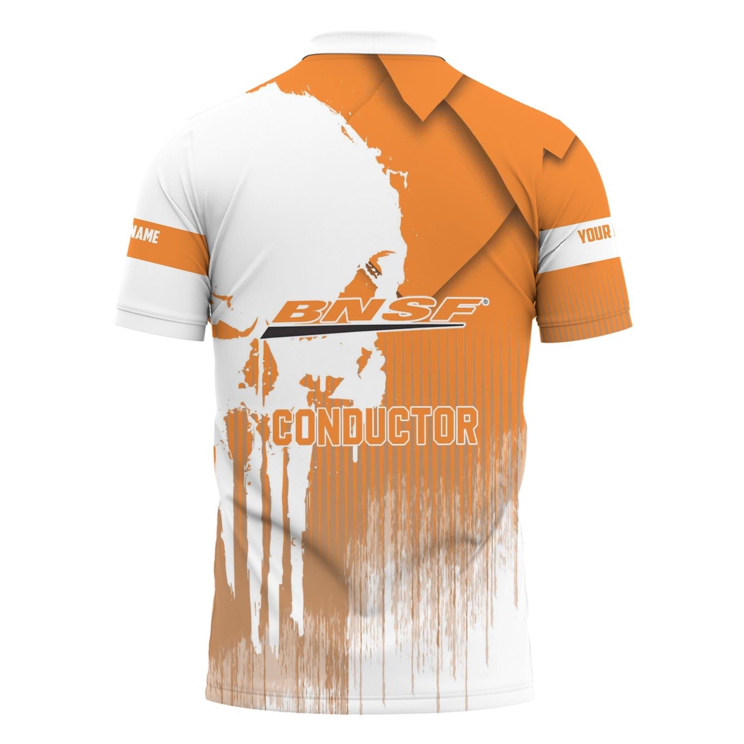 Railspirit Personalized BNSF Railway Polo Shirt Skull Design with Custom Job Train Shirt for Trackhead Crew