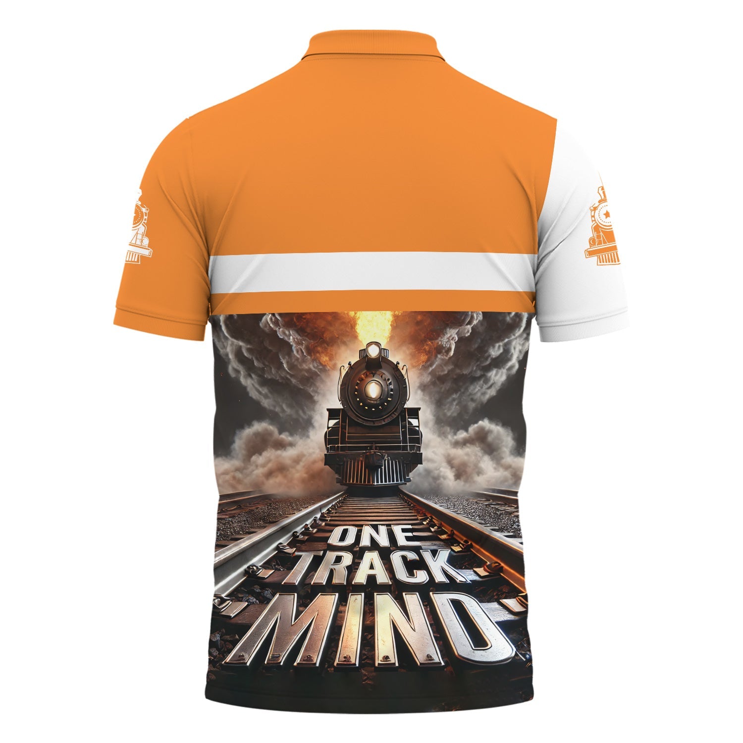 Railspirit Personalized BNSF Railway Polo Shirt One Track Mind Train Printed Shirt