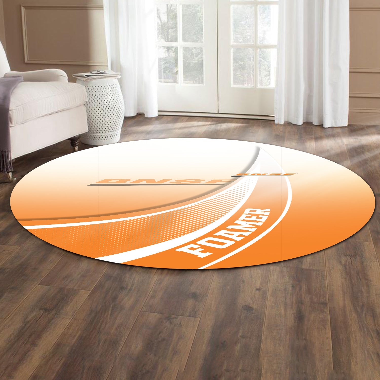 Railspirit BNSF Railway Round Mat Railway-Themed Style Mat Gift Idea For Trainspotter