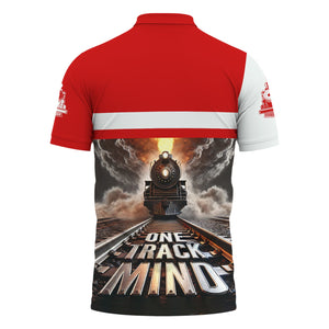 Railspirit Personalized The Chief Santa Fe Railroad Polo Shirt One Track Mind Train Printed Shirt