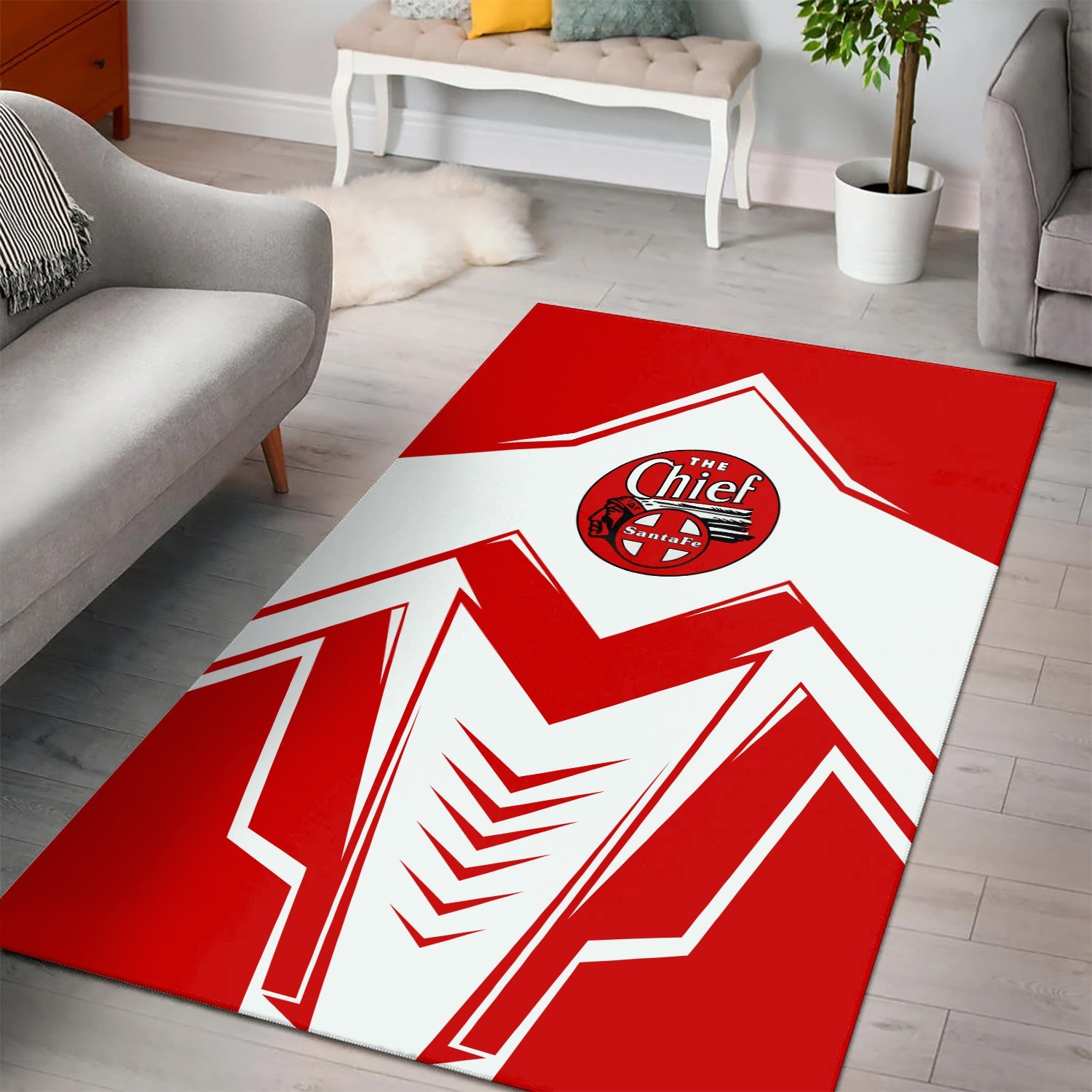 Railspirit The Chief Santa Fe Railroad Area Rug Railway Trainspotter Style Rug Gift Idea For Foamers