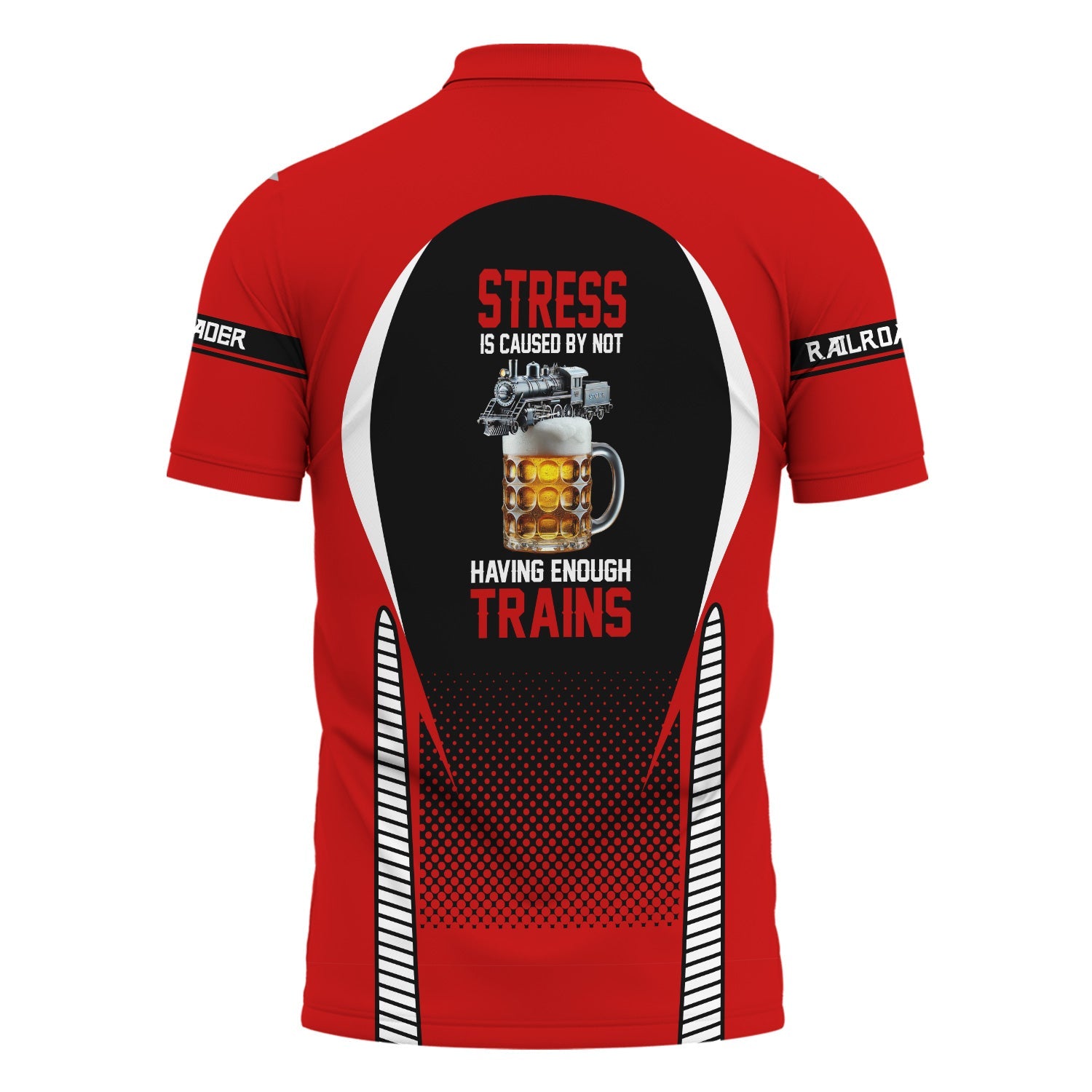 Railspirit Personalized The Chief Santa Fe Railroad Polo Shirt Stress Is Caused By Not Having Enough Trains Shirt All Over Print
