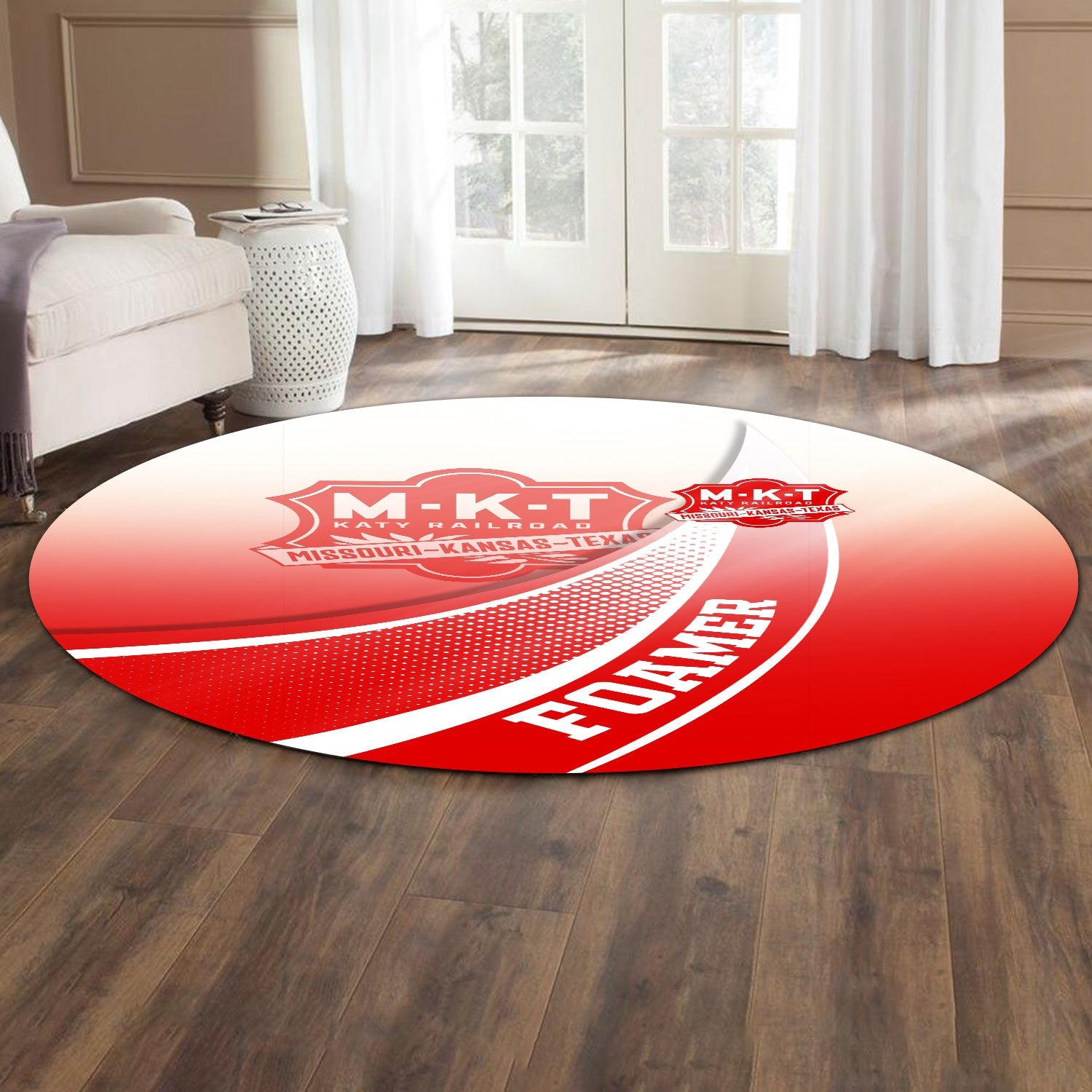 Railspirit Katy Railroad Round Mat Railway-Themed Style Mat Gift Idea For Trainspotter
