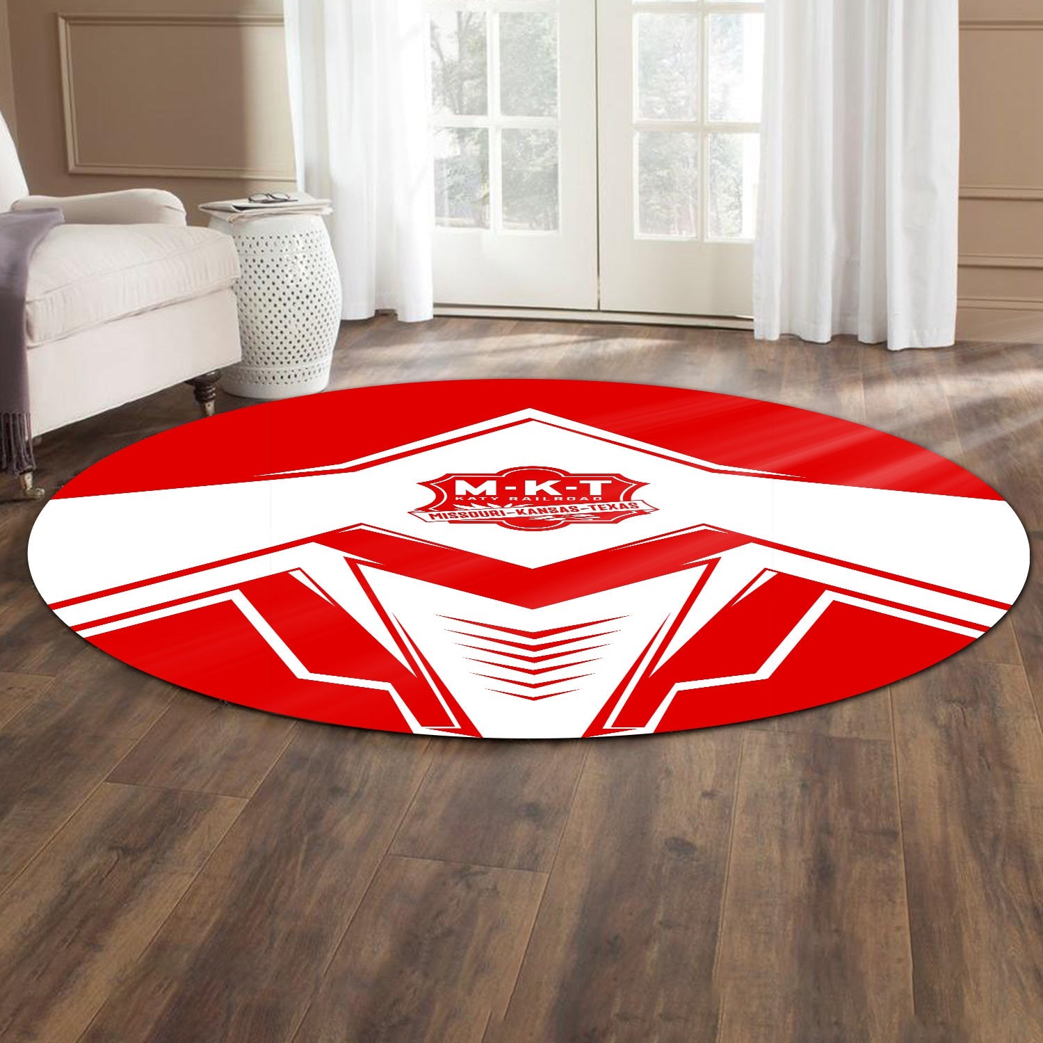 Railspirit Katy Railroad Round Mat Railway Trainspotter Style Mat Gift Idea For Foamers