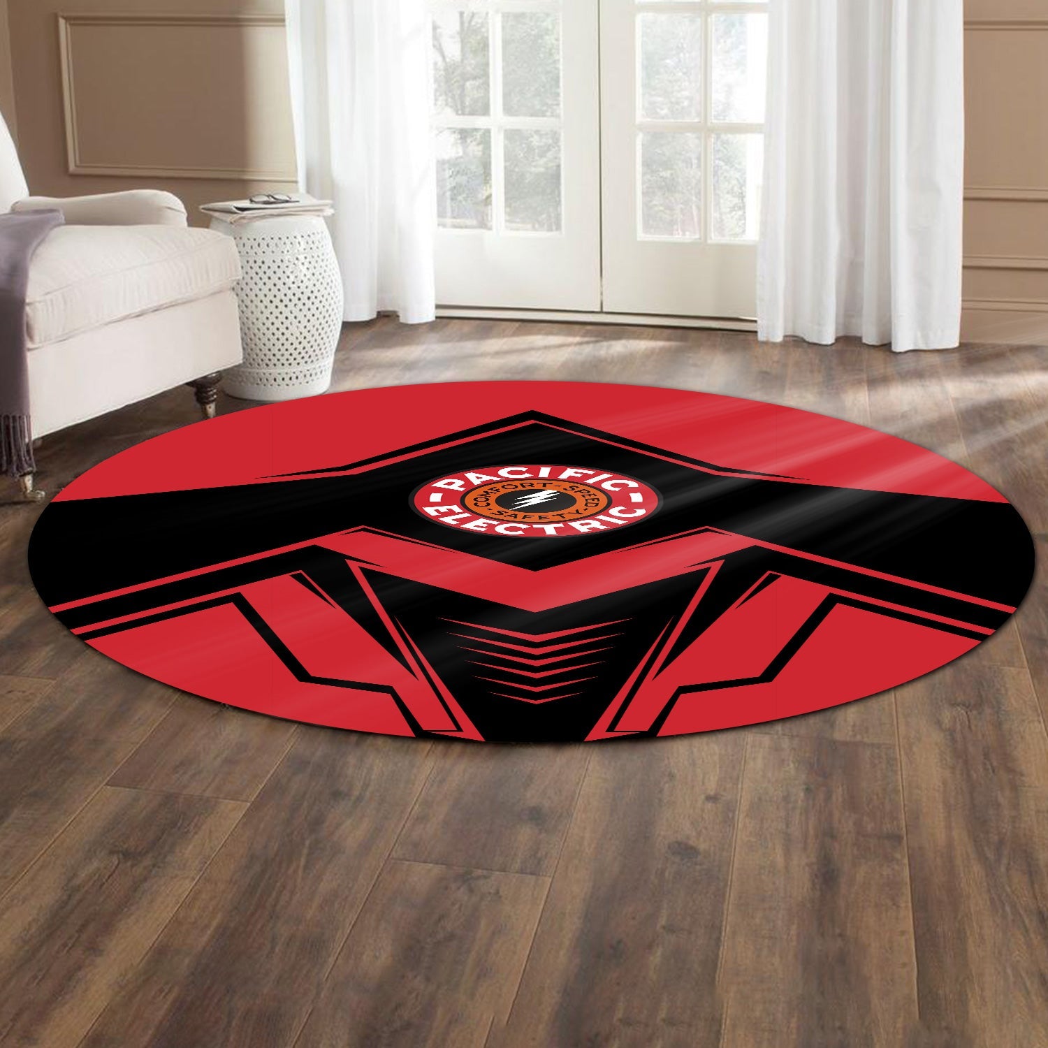 Railspirit Pacific Electric Railroad Round Mat Railway Trainspotter Style Mat Gift Idea For Foamers