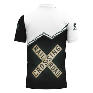 Railspirit Personalized Youngstown & Southern Railroad Polo Shirt Railroad Crossing Printed Train Track Shirt