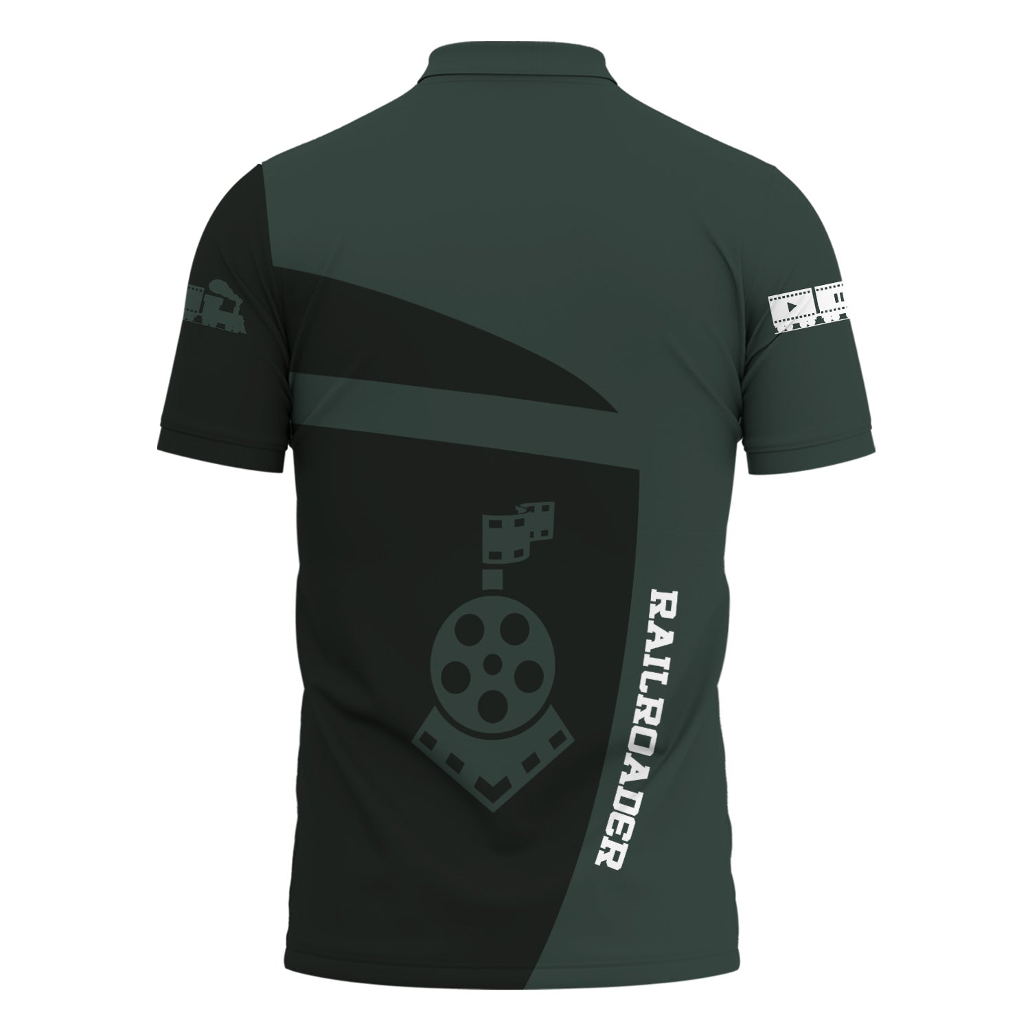 Railspirit Personalized Youngstown & Southern Railroad Polo Shirt All Aboard Steam Train Movie Projector Style Shirt