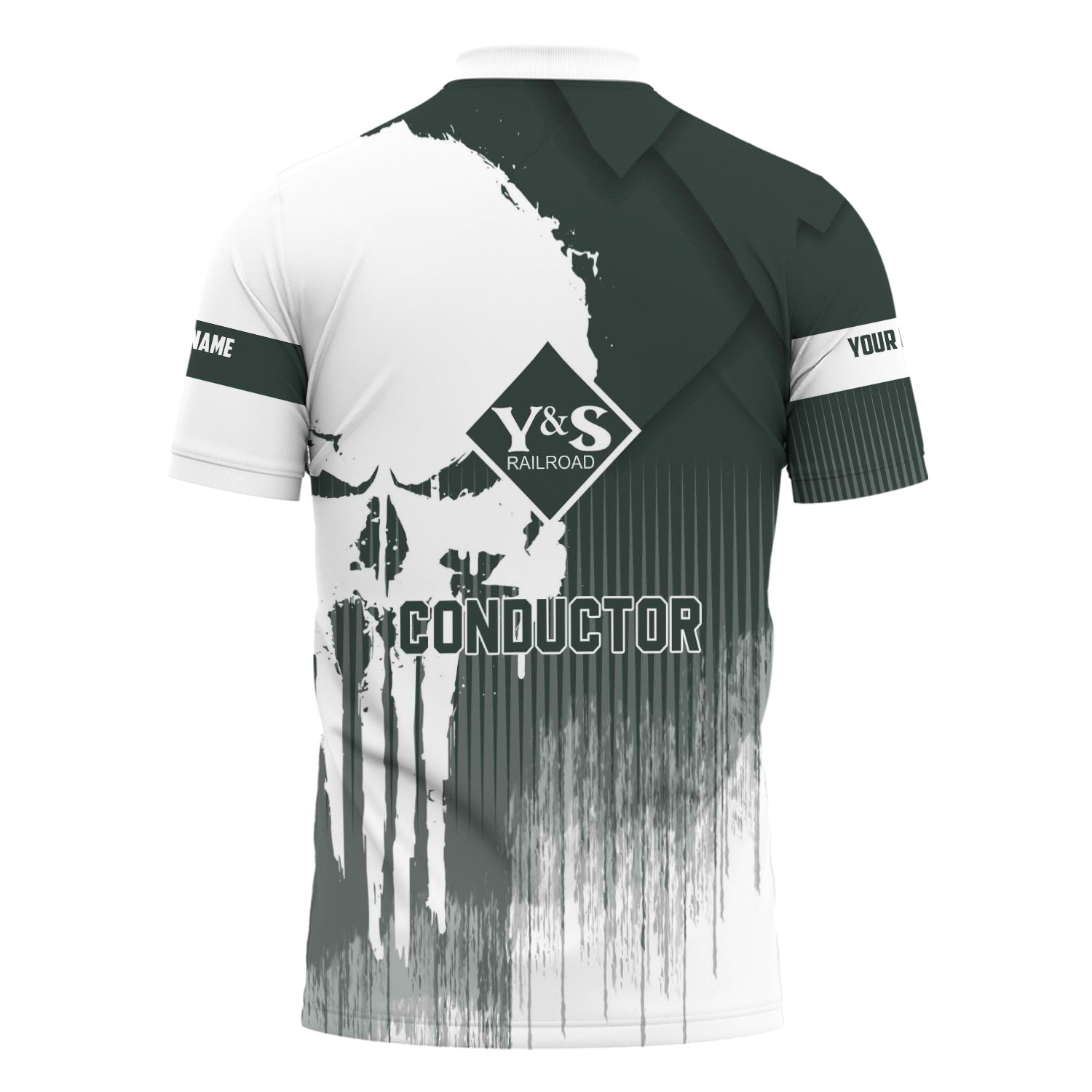 Railspirit Personalized Youngstown & Southern Railroad Polo Shirt Skull Design with Custom Job Train Shirt for Trackhead Crew