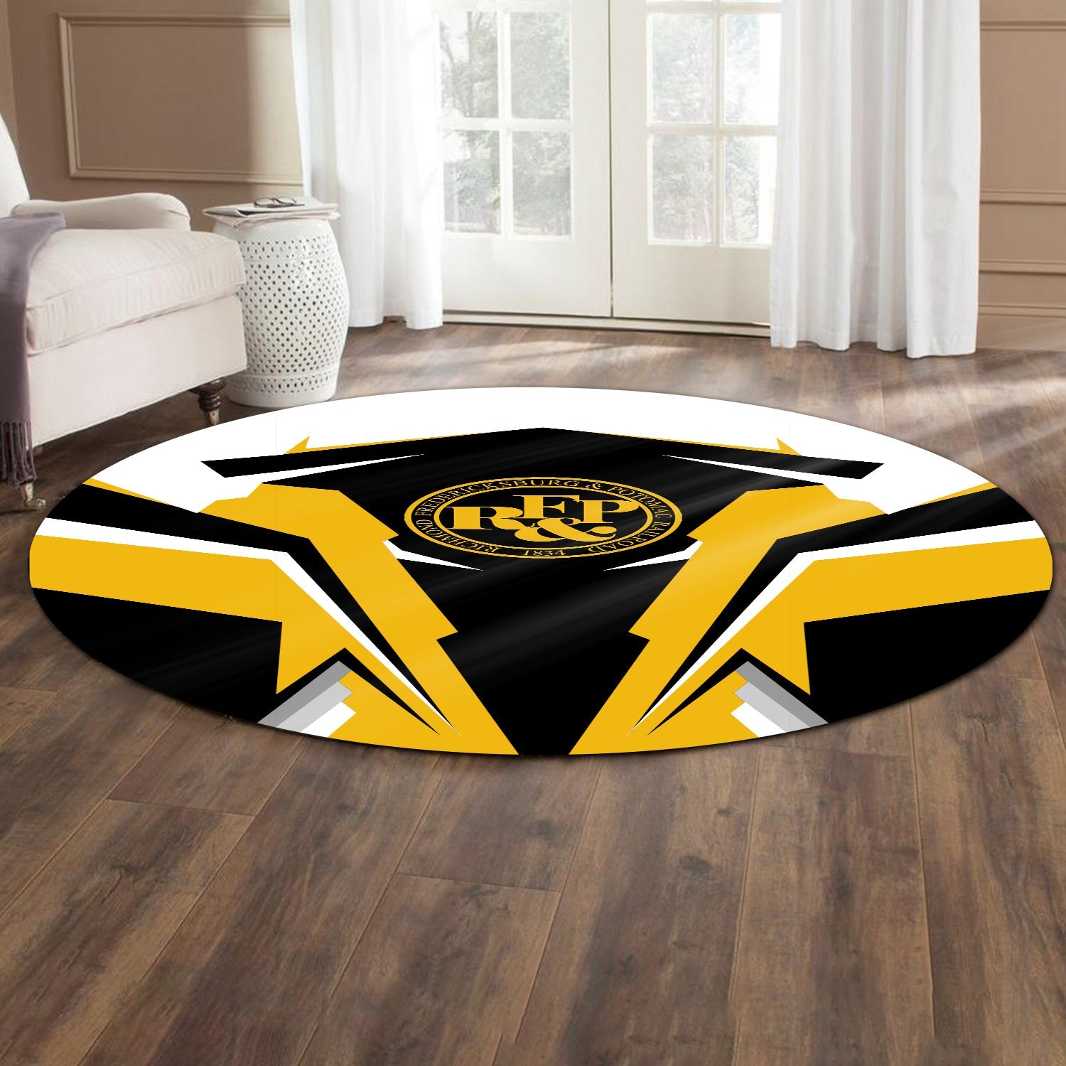 Railspirit Richmond, Fredericksburg And Potomac Railroad Round Mat Strong Line Style Rug All Over Print