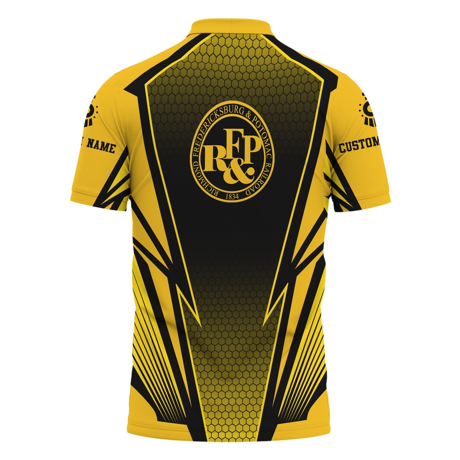 Railspirit Personalized Richmond, Fredericksburg And Potomac Railroad Polo Shirt Lightning Graphic Style Shirt Gift Idea For Train Lover