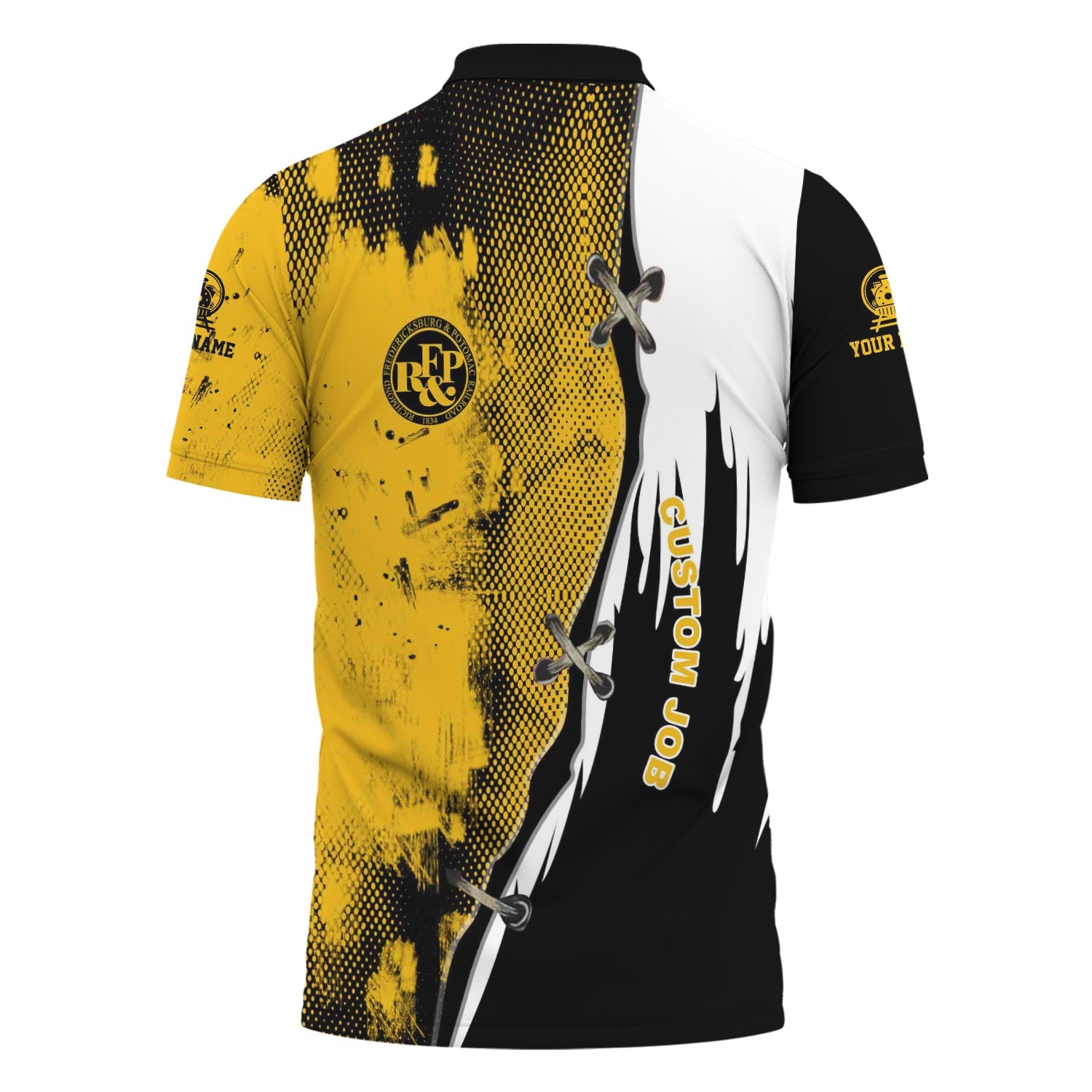 Railspirit Personalized Richmond, Fredericksburg And Potomac Railroad Polo Shirt Retro Stitches Design with Custom Position Train Shirt