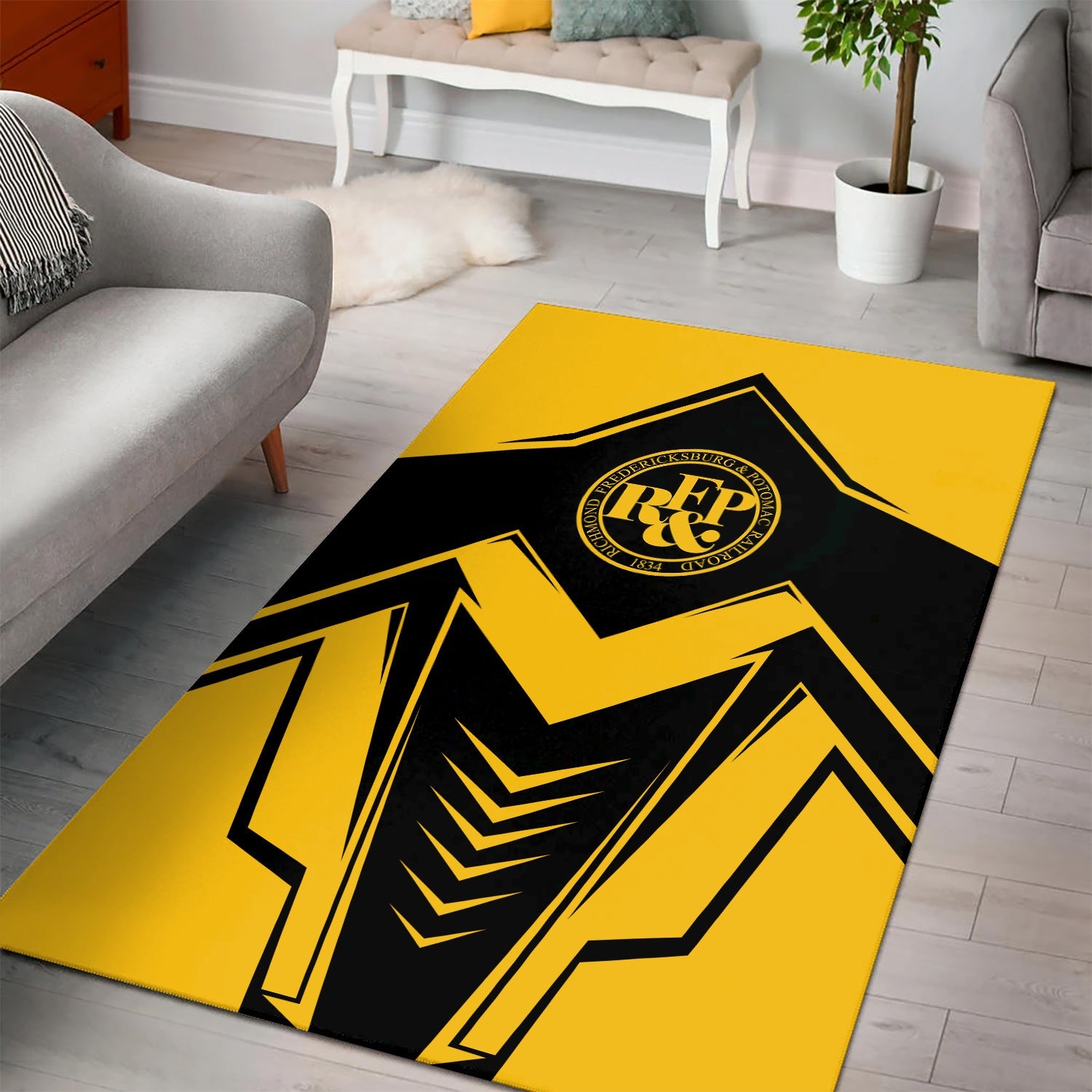 Railspirit Richmond, Fredericksburg And Potomac Railroad Area Rug Railway Trainspotter Style Rug Gift Idea For Foamers