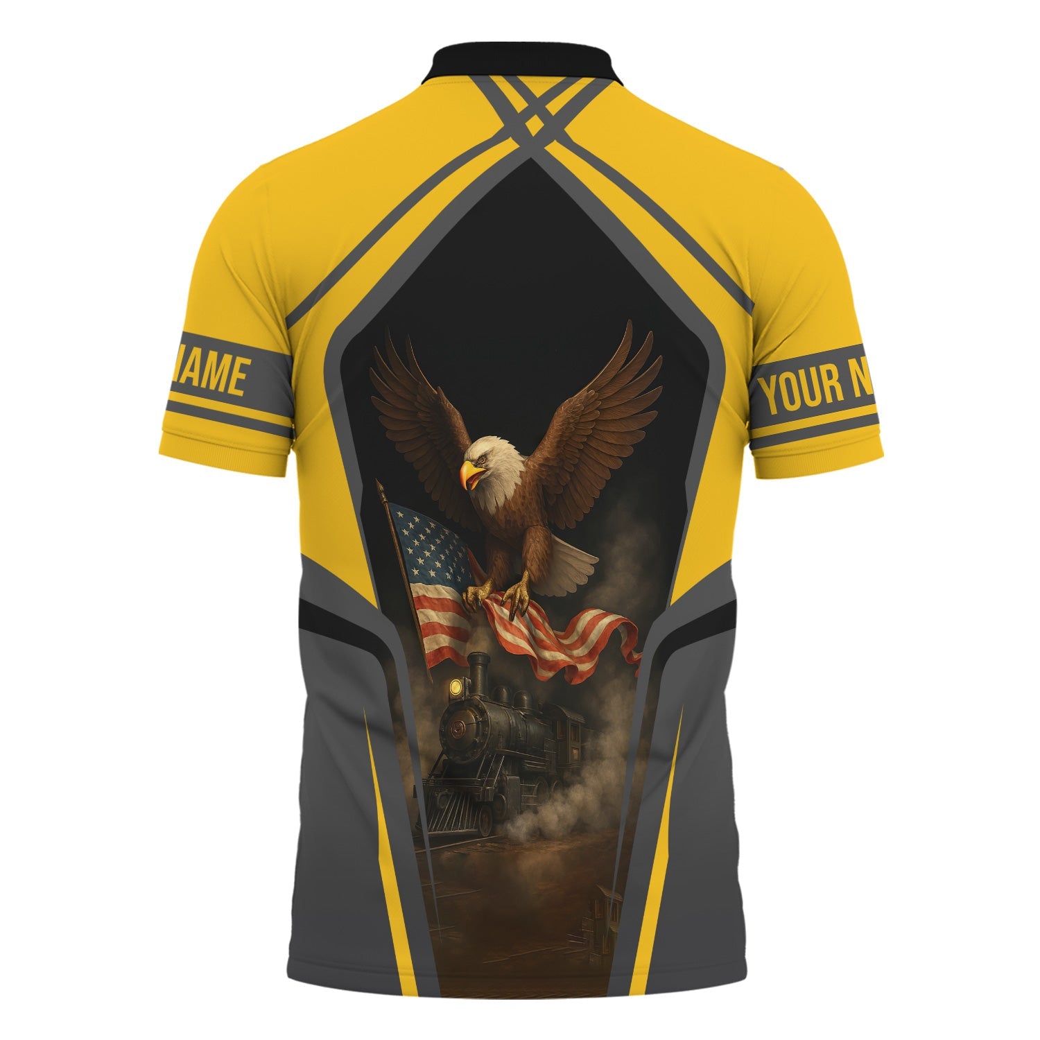 Railspirit Personalized Richmond, Fredericksburg And Potomac Railroad Polo Shirt American Eagle Vintage Train Shirt