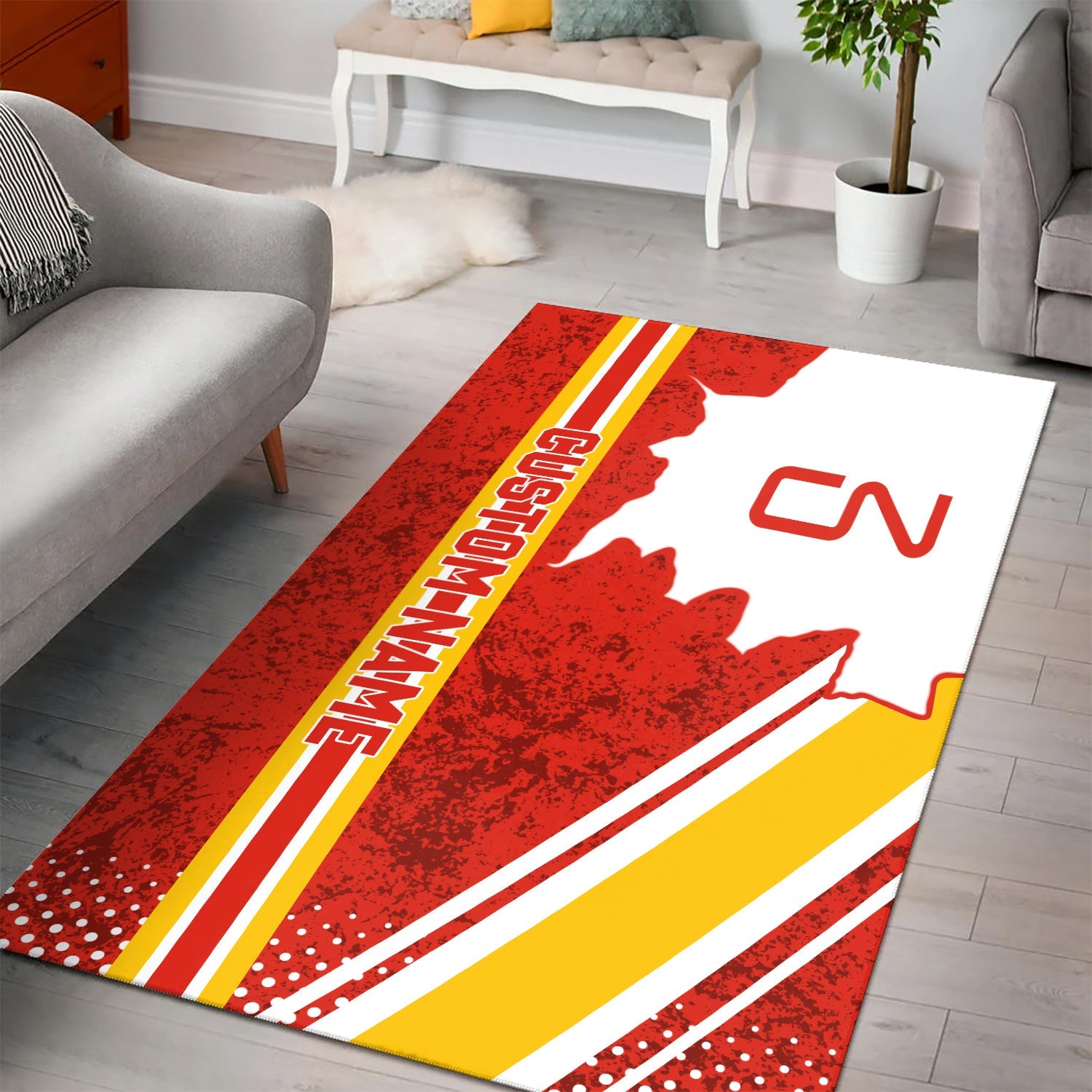 Railspirit Personalized Canadian National Railroad Area Rug Vintage All Over Printed Rug