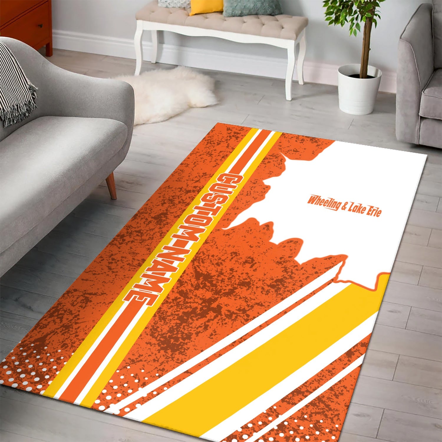 Railspirit Personalized Wheeling And Lake Erie Railroad Area Rug Vintage All Over Printed Rug